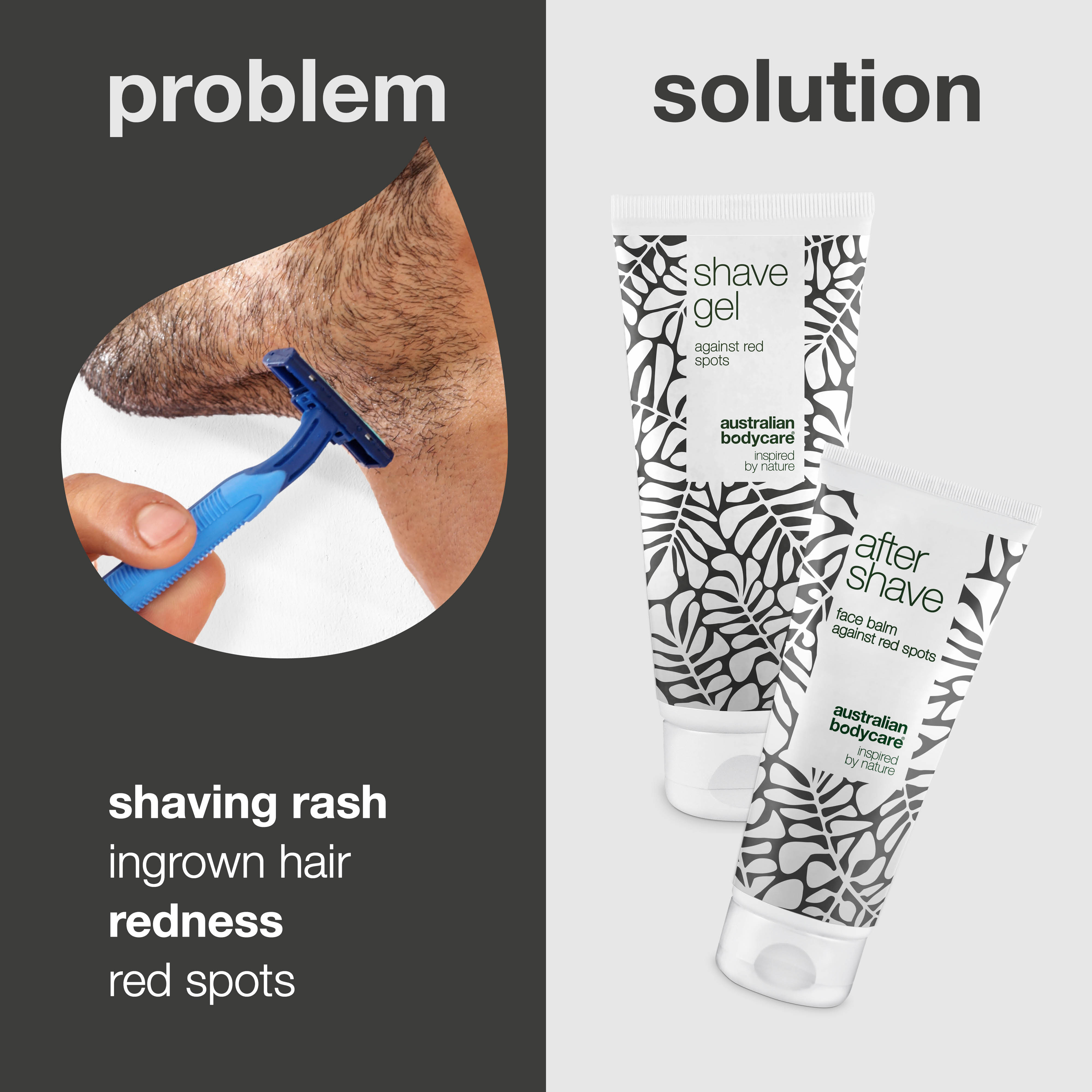Kit for preventing razor bumps and shaving rash — 2x products for ingrown hairs and razor burn