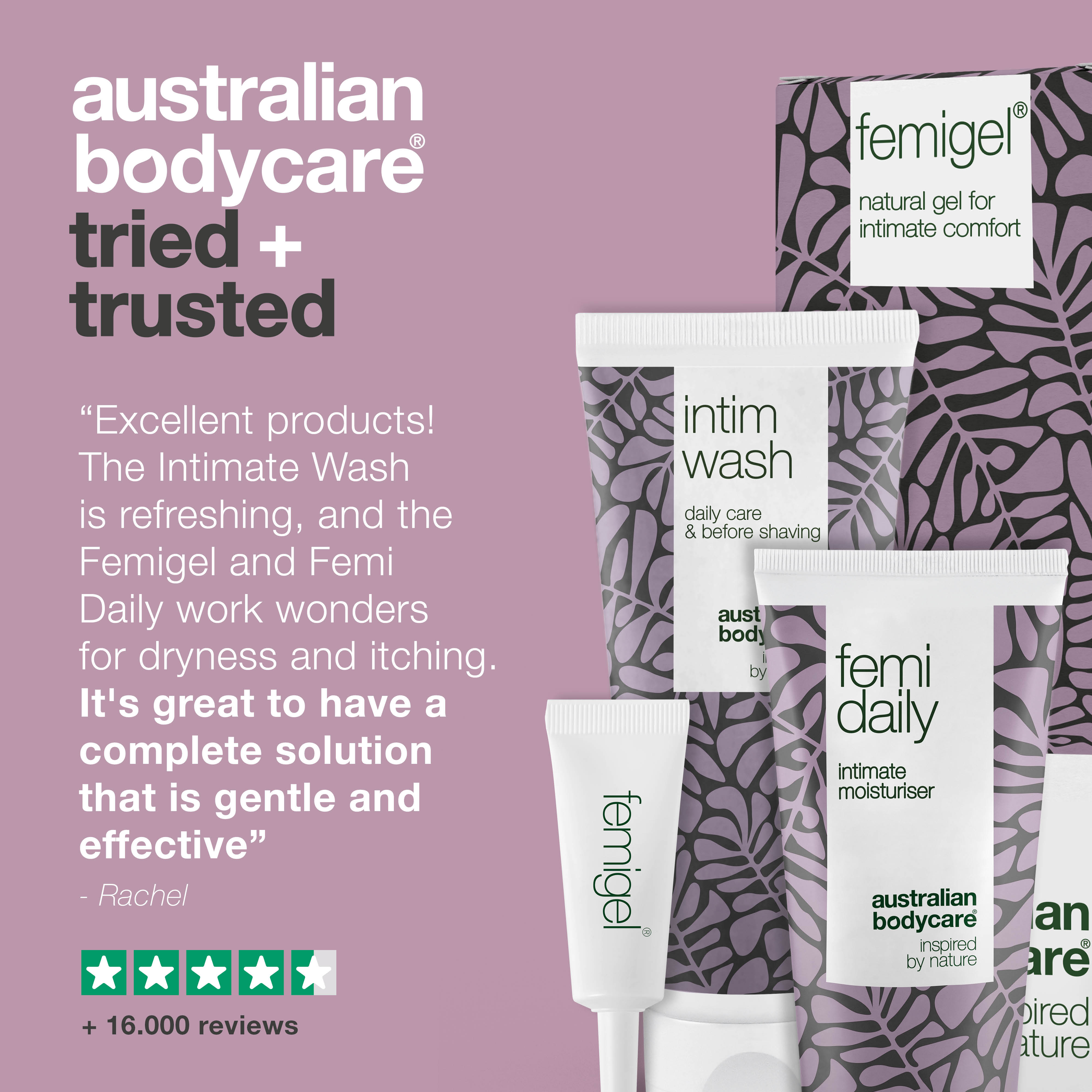 Pack of 3 products for cystitis care — Intimate products to reduce dryness, stinging and irritation