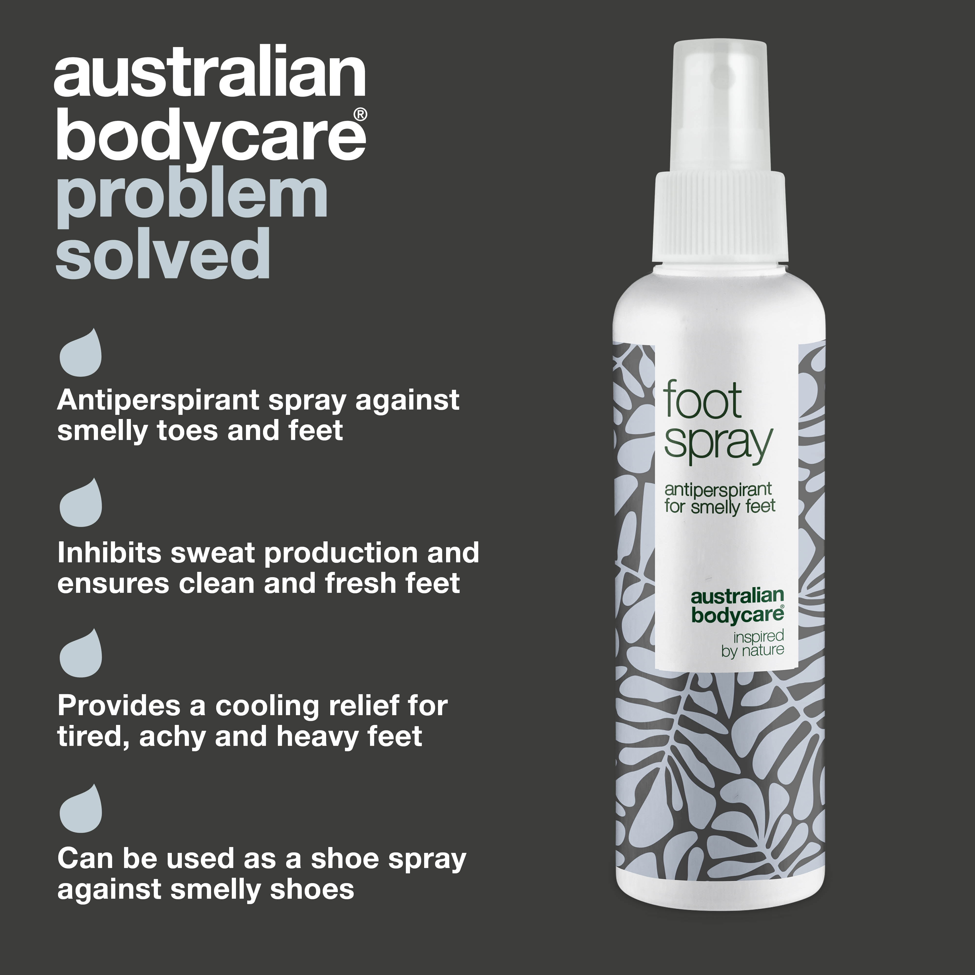 Foot Spray against smelly feet — Antiperspirant foot spray for smelly and sweaty feet and toes