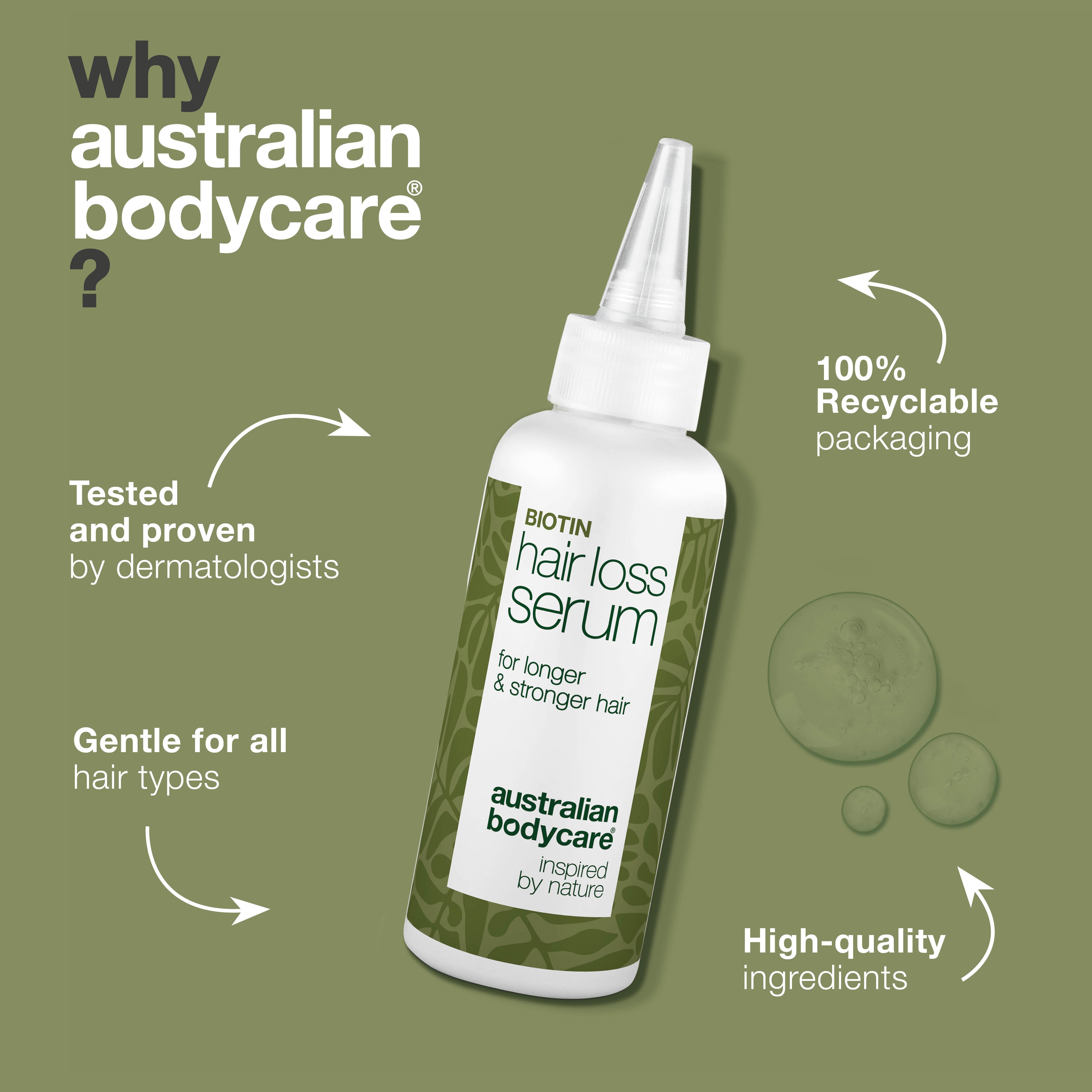 Effective hair loss serum with biotin, Capilia Longa & caffeine. Strengthens thinning hair and nourishes the scalp for healthier growth.