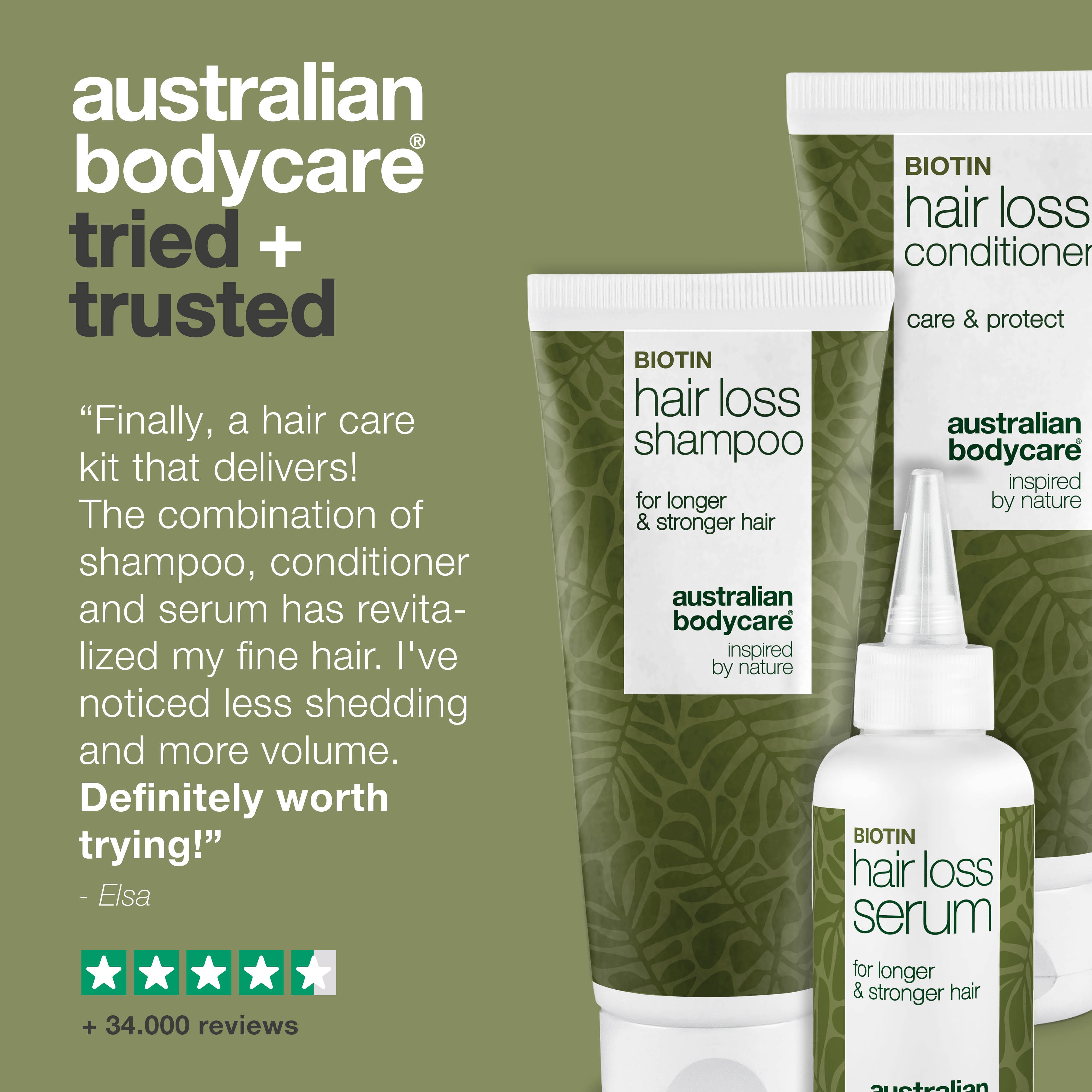 Hair loss product kit with biotin and Capilia Longa — 3 products for fine, thin hair, hair loss, receding hairline and hair thinning