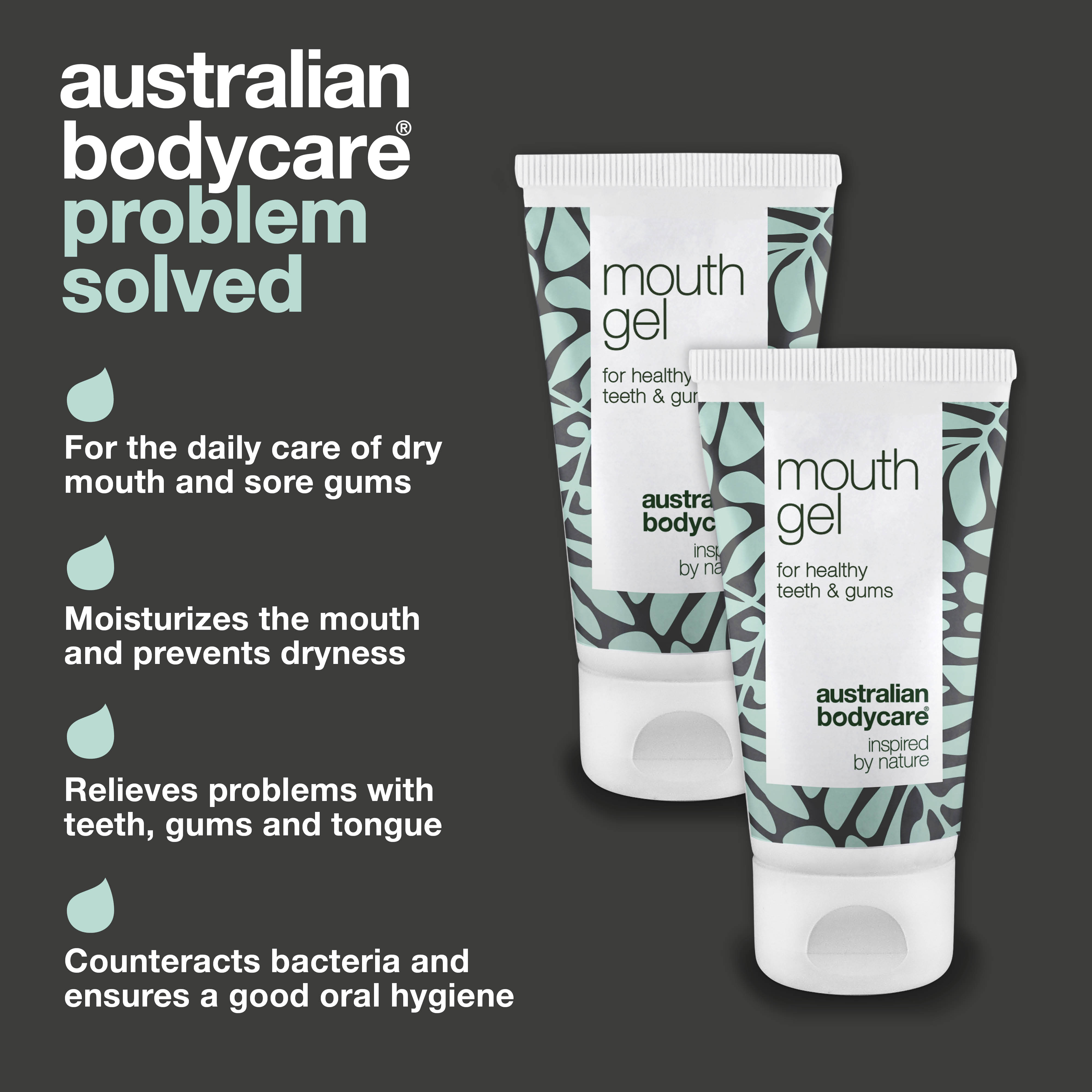 2 x Mouth gel for gums and tongue — For daily care of sore, bleeding gums and oral thrush