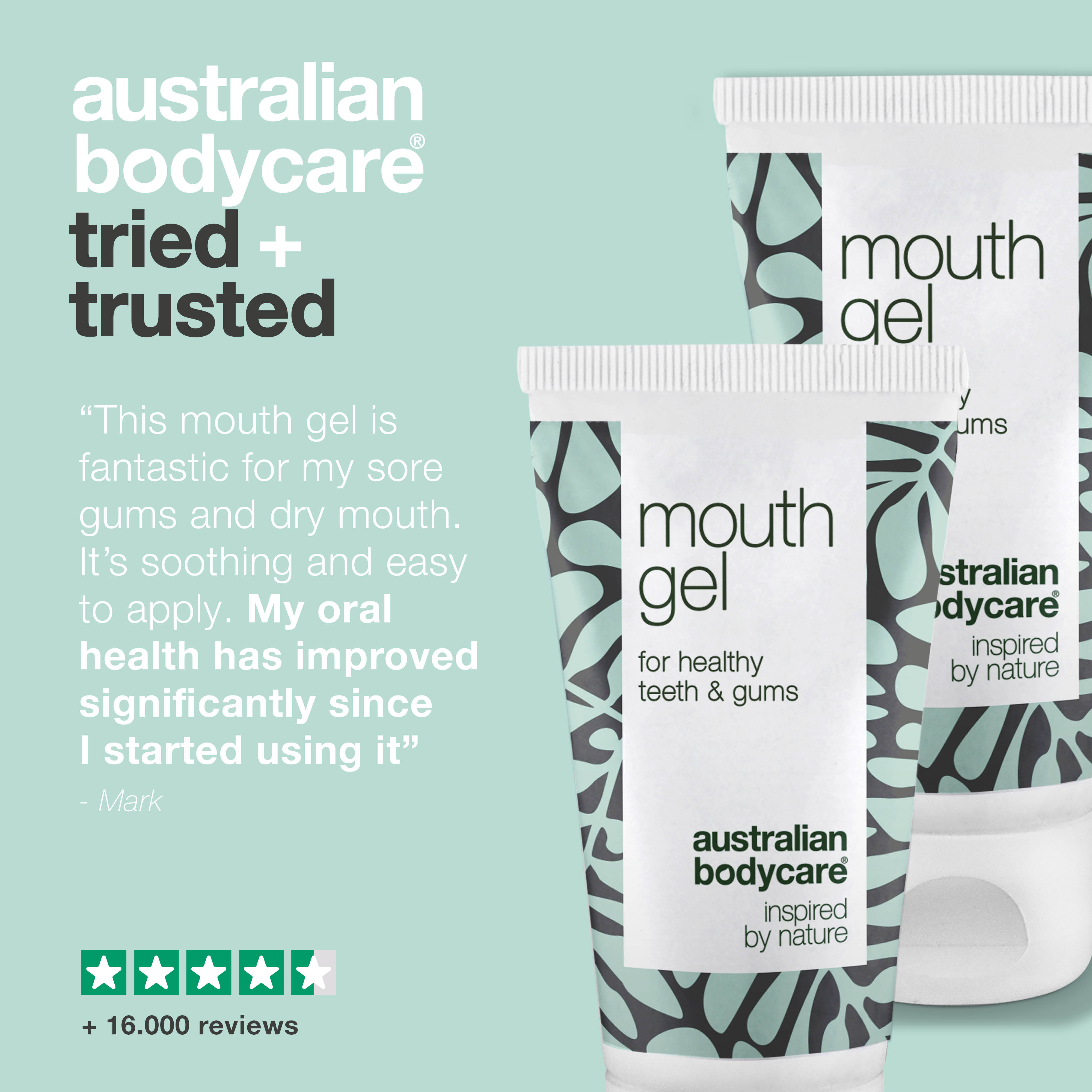 2 x Mouth gel for gums and tongue — For daily care of sore, bleeding gums and oral thrush