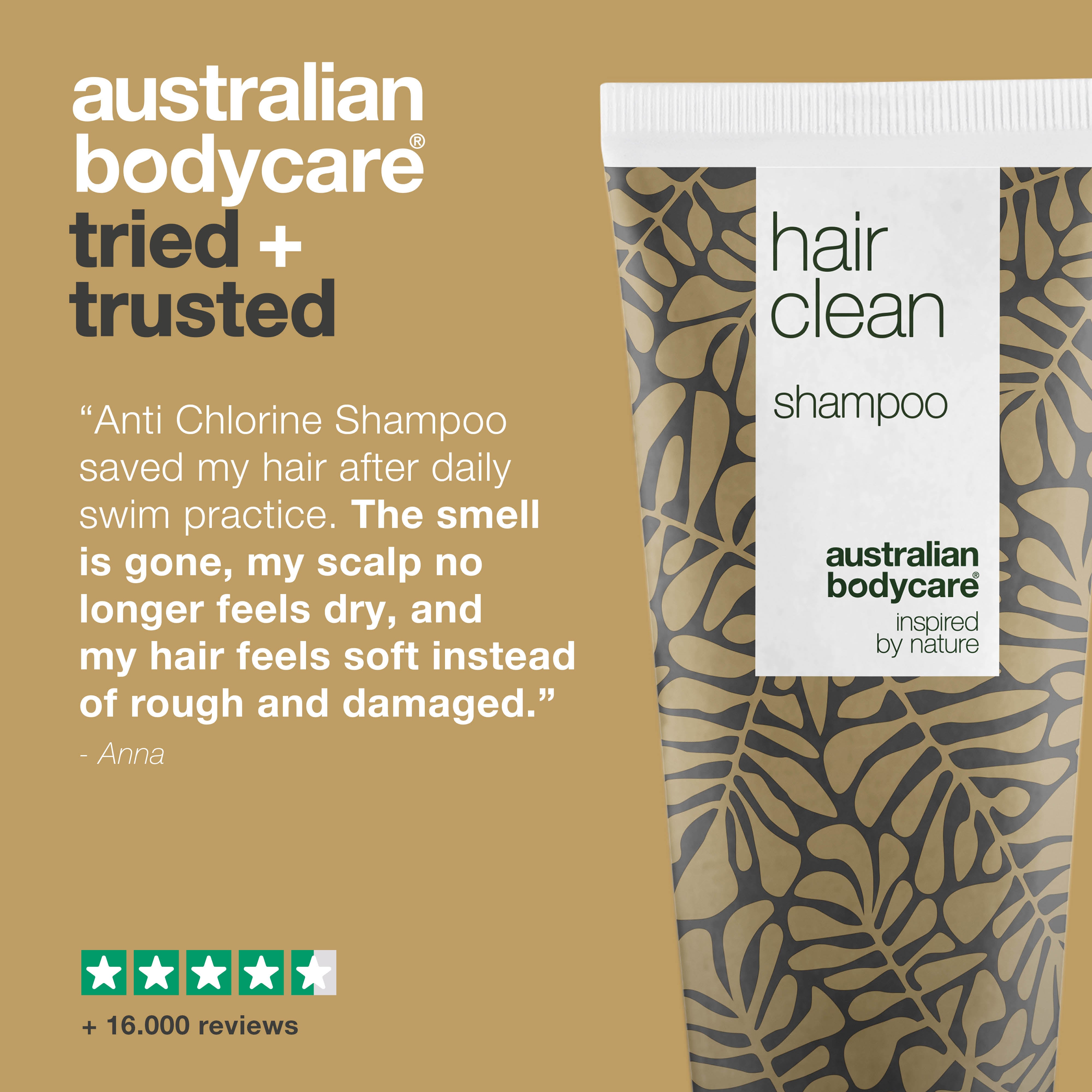 Shampoo for swimmers — Tea Tree Oil shampoo removes the smell of chlorine