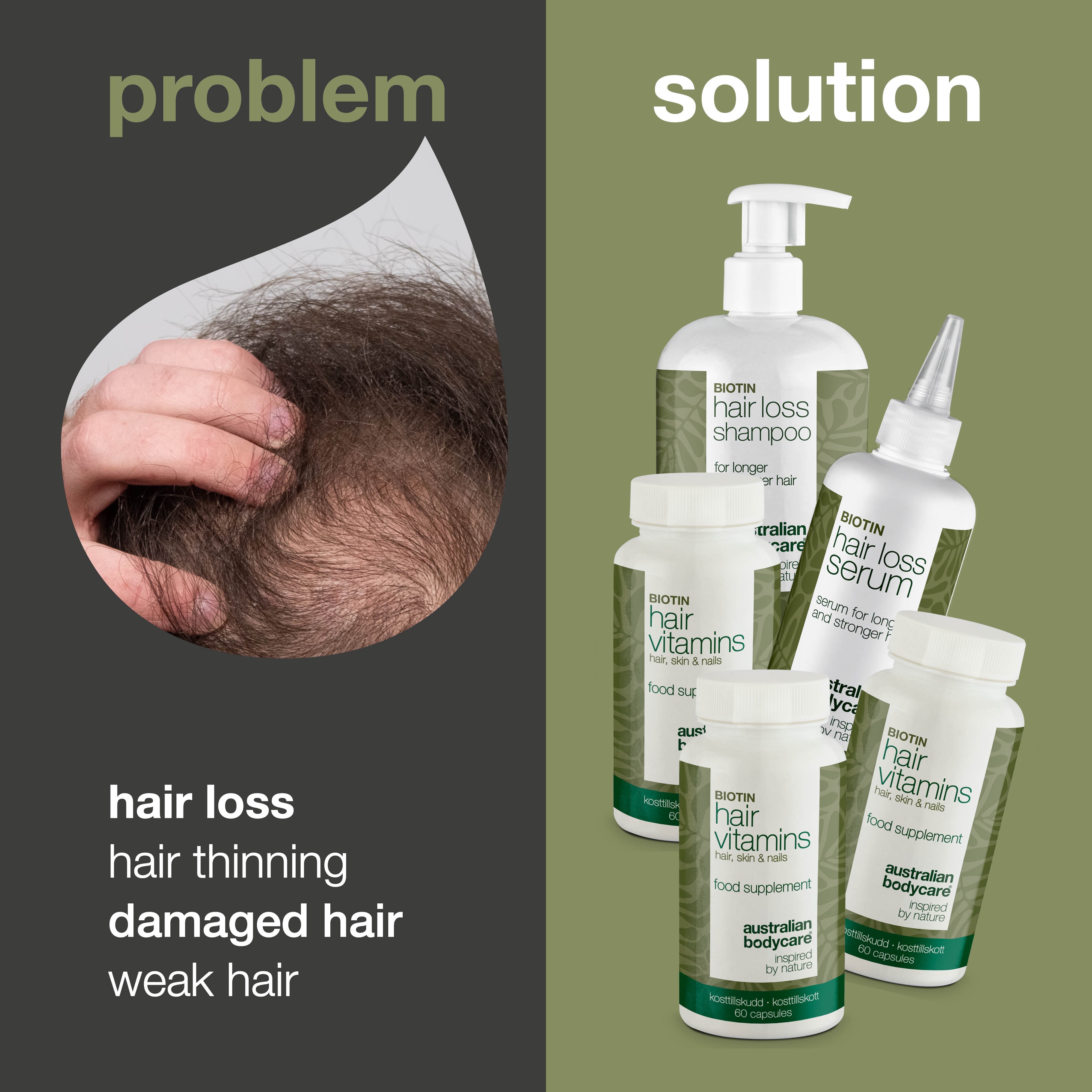XL Hair Loss Pack with Hair Vitamins, Biotin and Tea Tree Oil