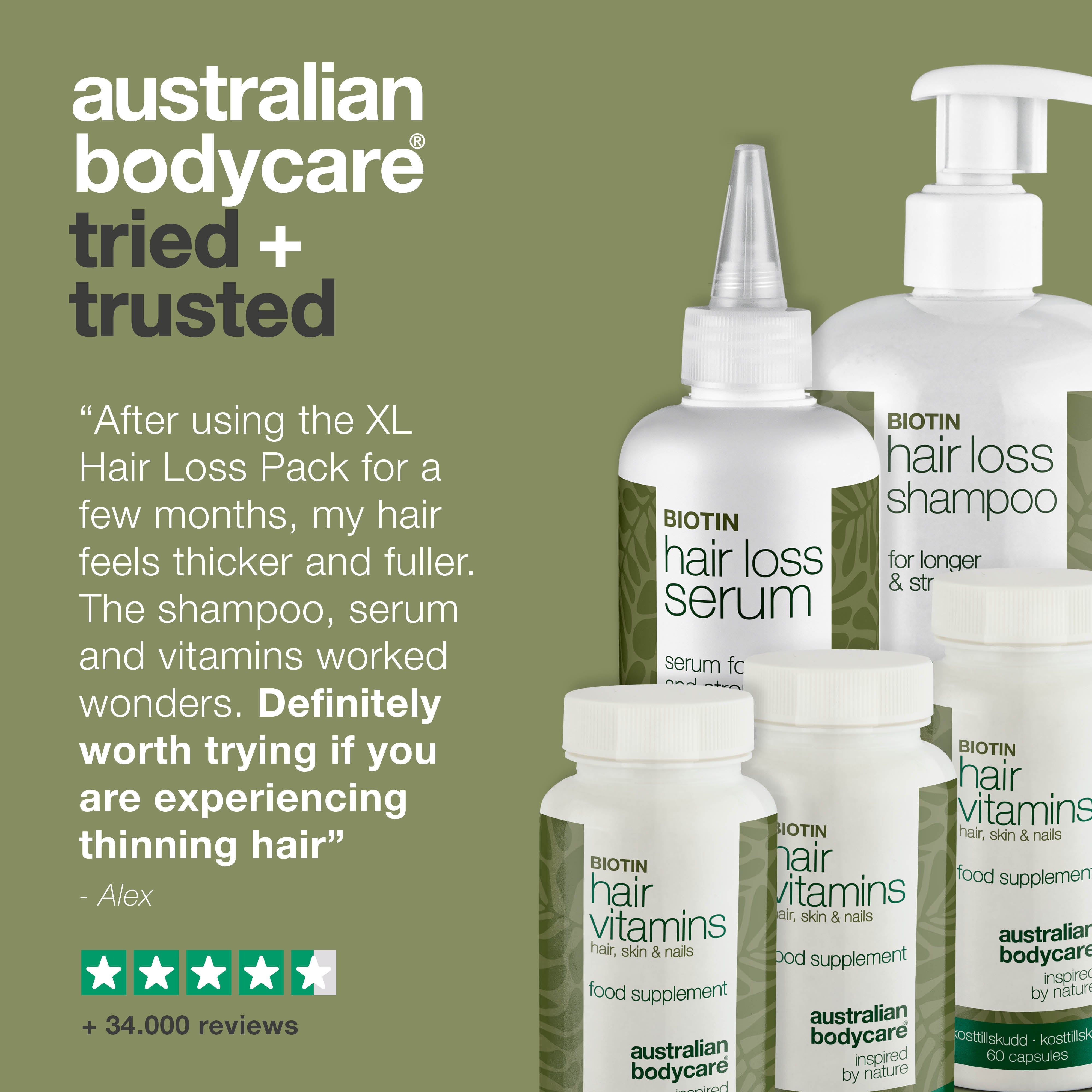 XL Hair Loss Pack — 5 Hair Loss Products with Biotin for Thinning Hair