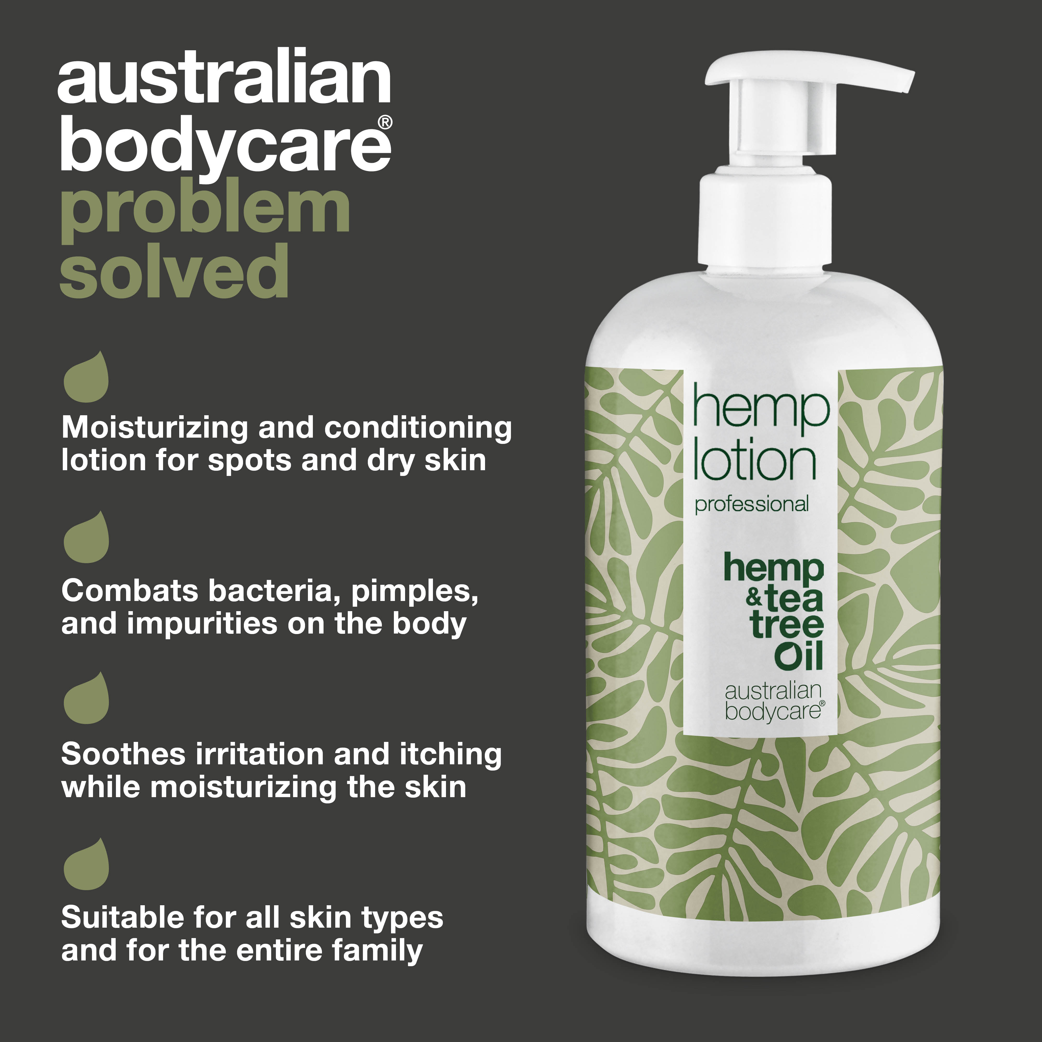 Hemp Body Lotion — Moisturizing care for dry skin and pimples on the body