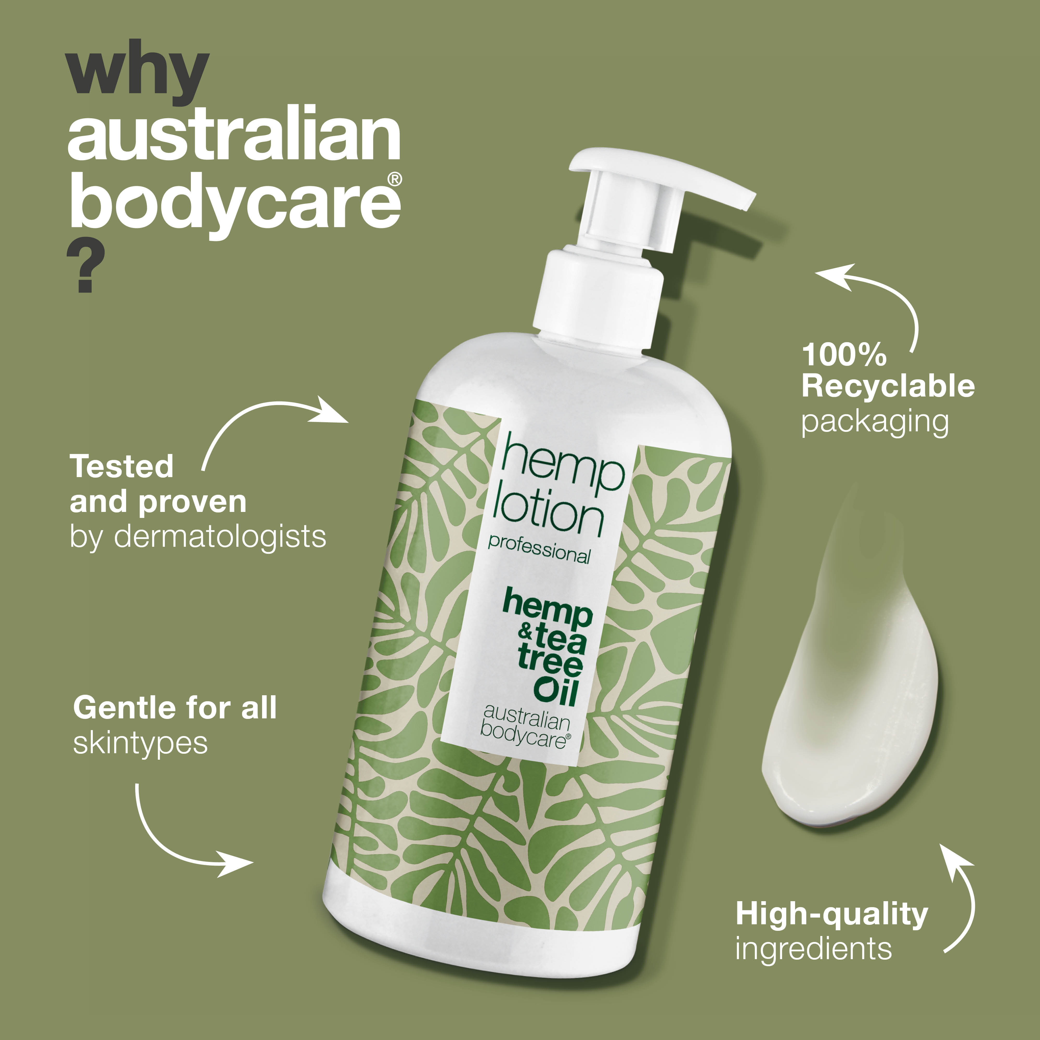 Hemp Body Lotion — Moisturizing care for dry skin and pimples on the body