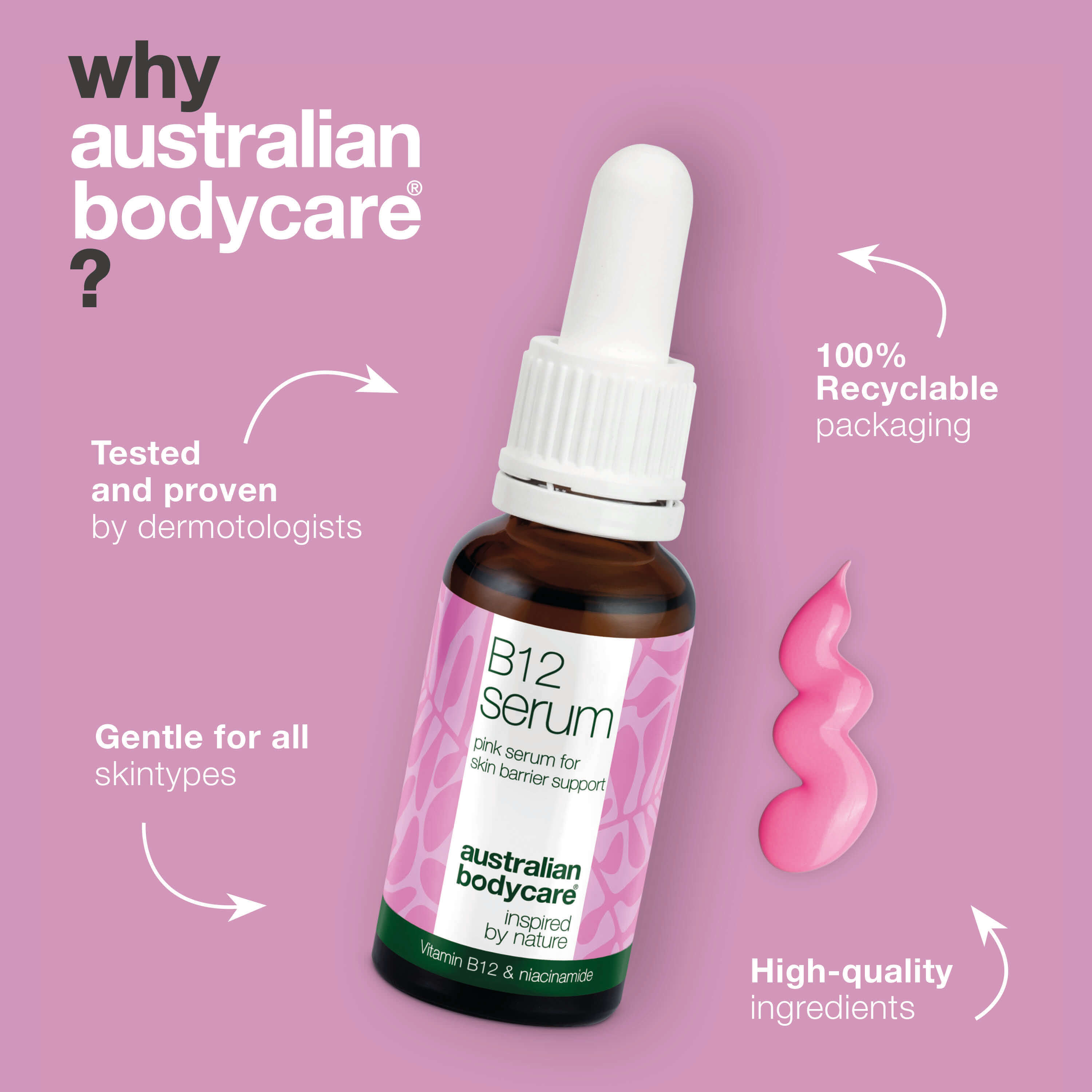 B12 Pink Serum – Reduce Redness and Strengthen Skin Barrier — B12 Serum reduces redness and strengthens the skin barrier. Perfect for dry and sensitive skin. Experience radiant and healthy skin.