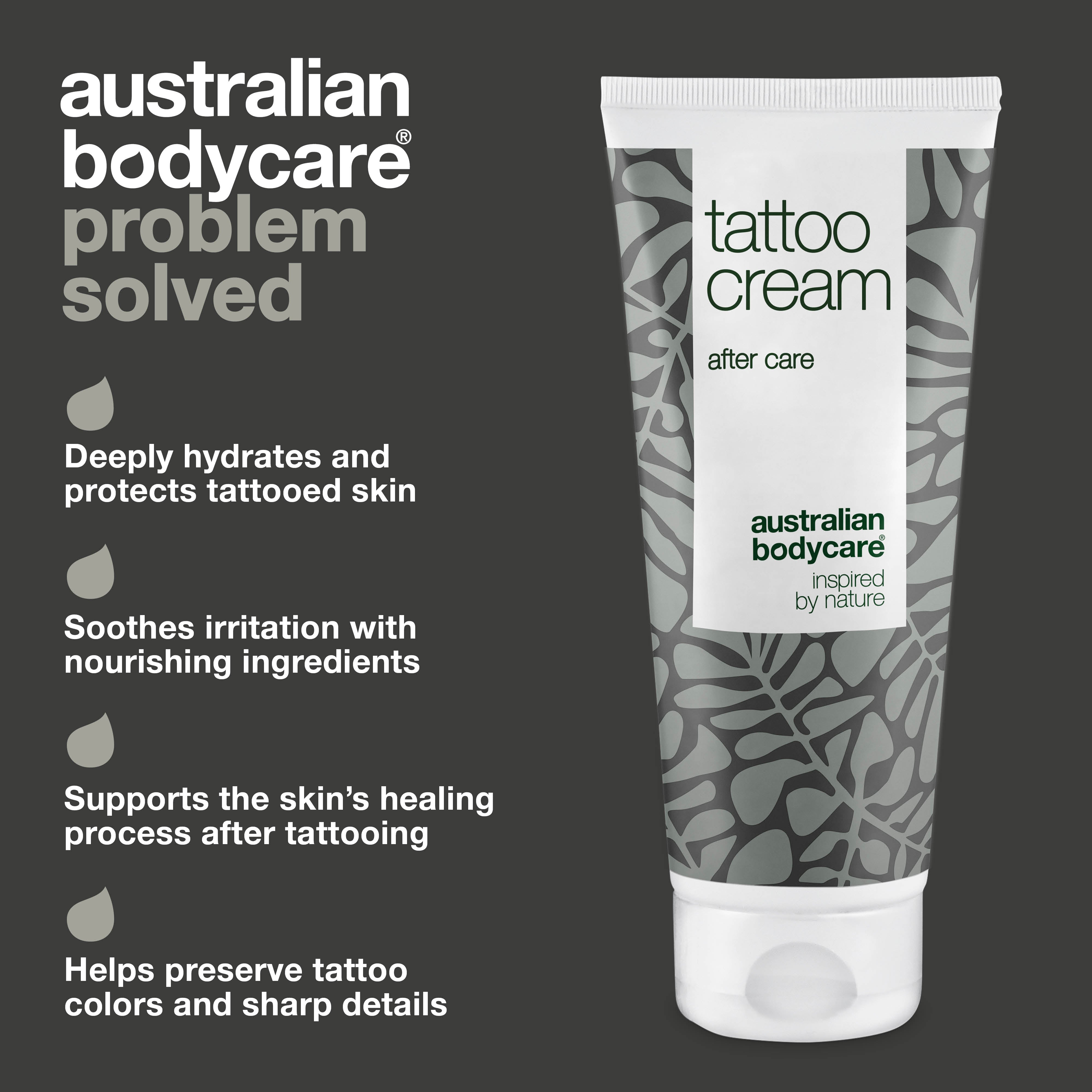 Tattoo Cream – Soothes, Moisturizes & Preserves Color — Tattoo Cream with Panthenol & Castor Oil hydrates, protects, and nourishes tattoos. Keeps colors vibrant and skin soft.