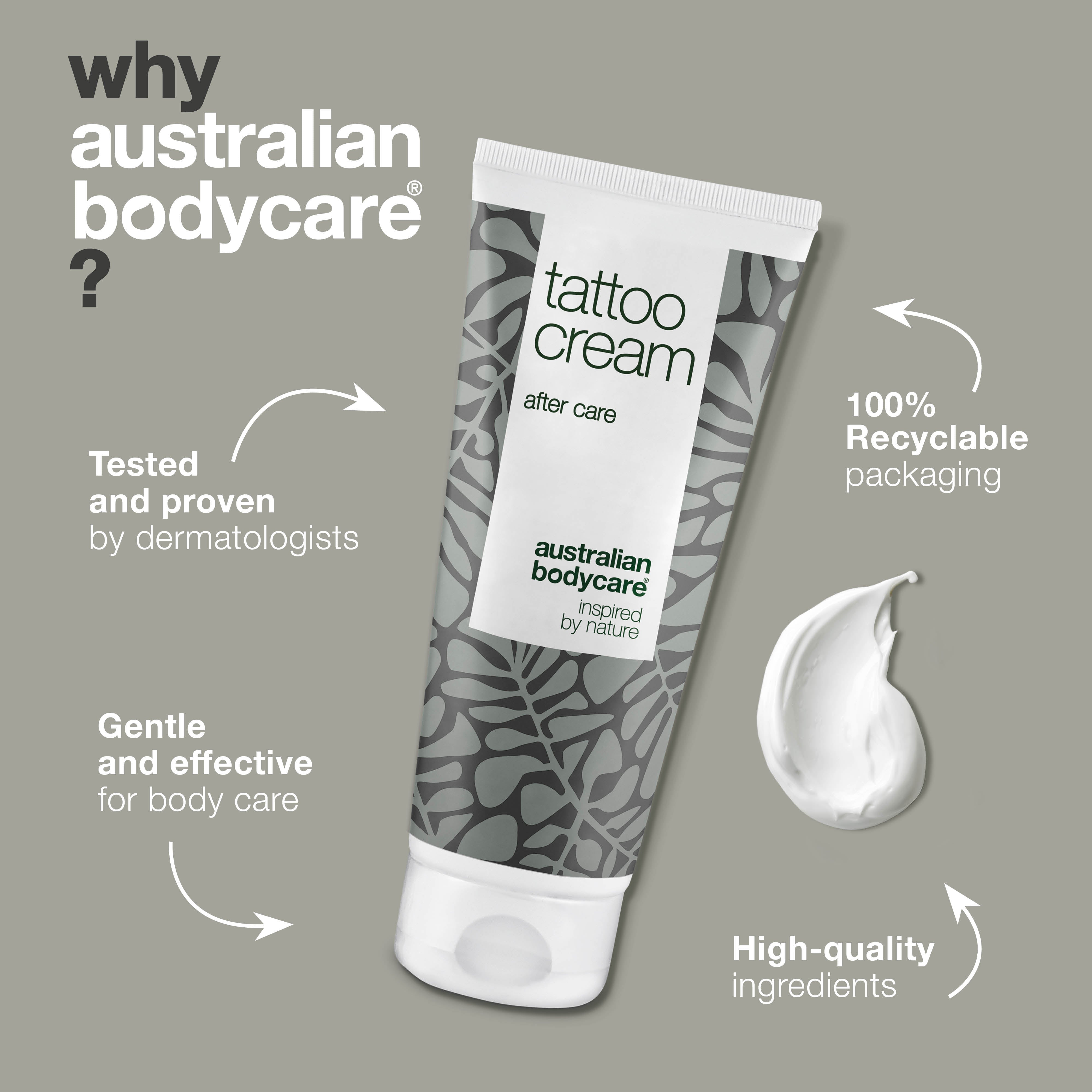 Tattoo Cream – Soothes, Moisturizes & Preserves Color — Tattoo Cream with Panthenol & Castor Oil hydrates, protects, and nourishes tattoos. Keeps colors vibrant and skin soft.