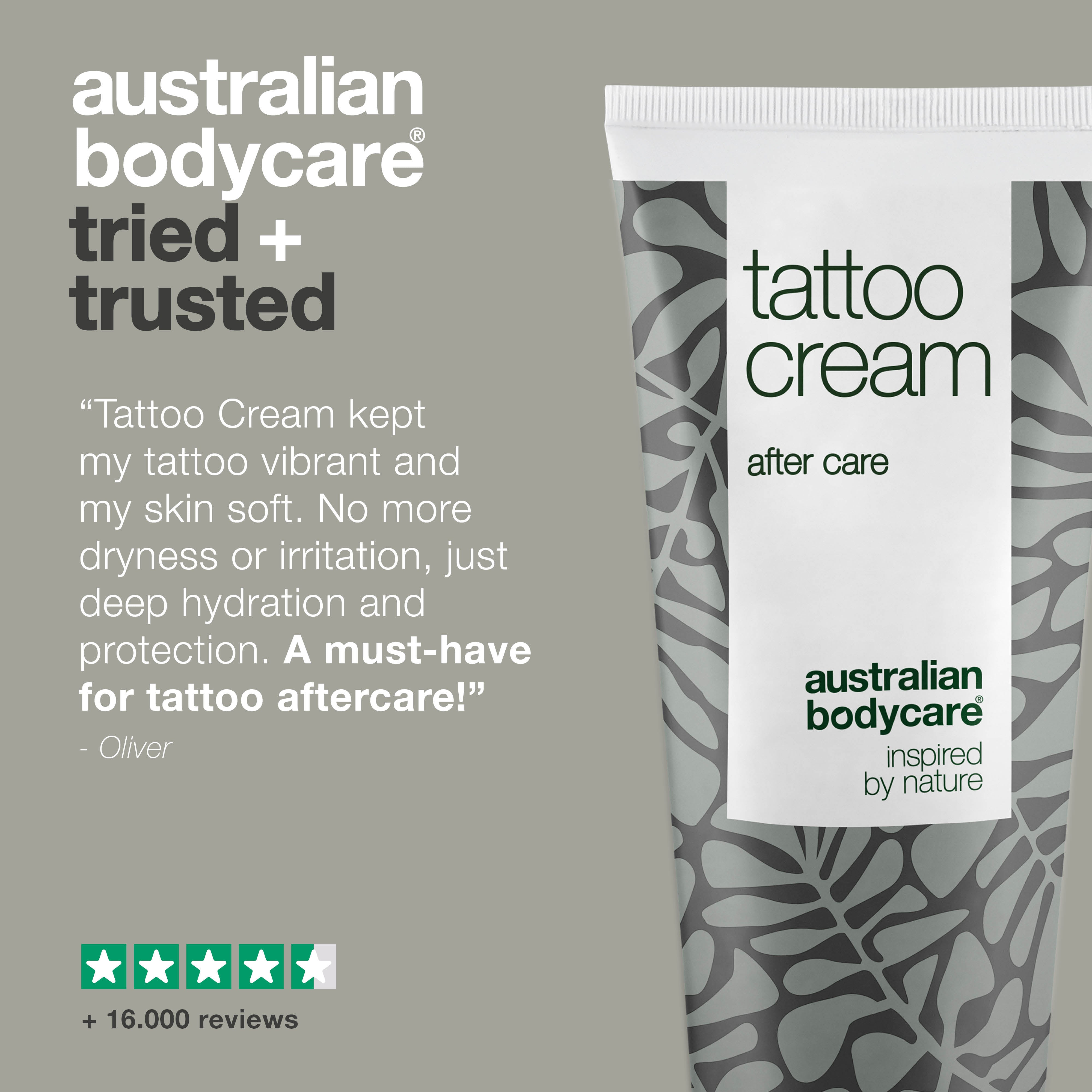 Tattoo Cream – Soothes, Moisturizes & Preserves Color — Tattoo Cream with Panthenol & Castor Oil hydrates, protects, and nourishes tattoos. Keeps colors vibrant and skin soft.