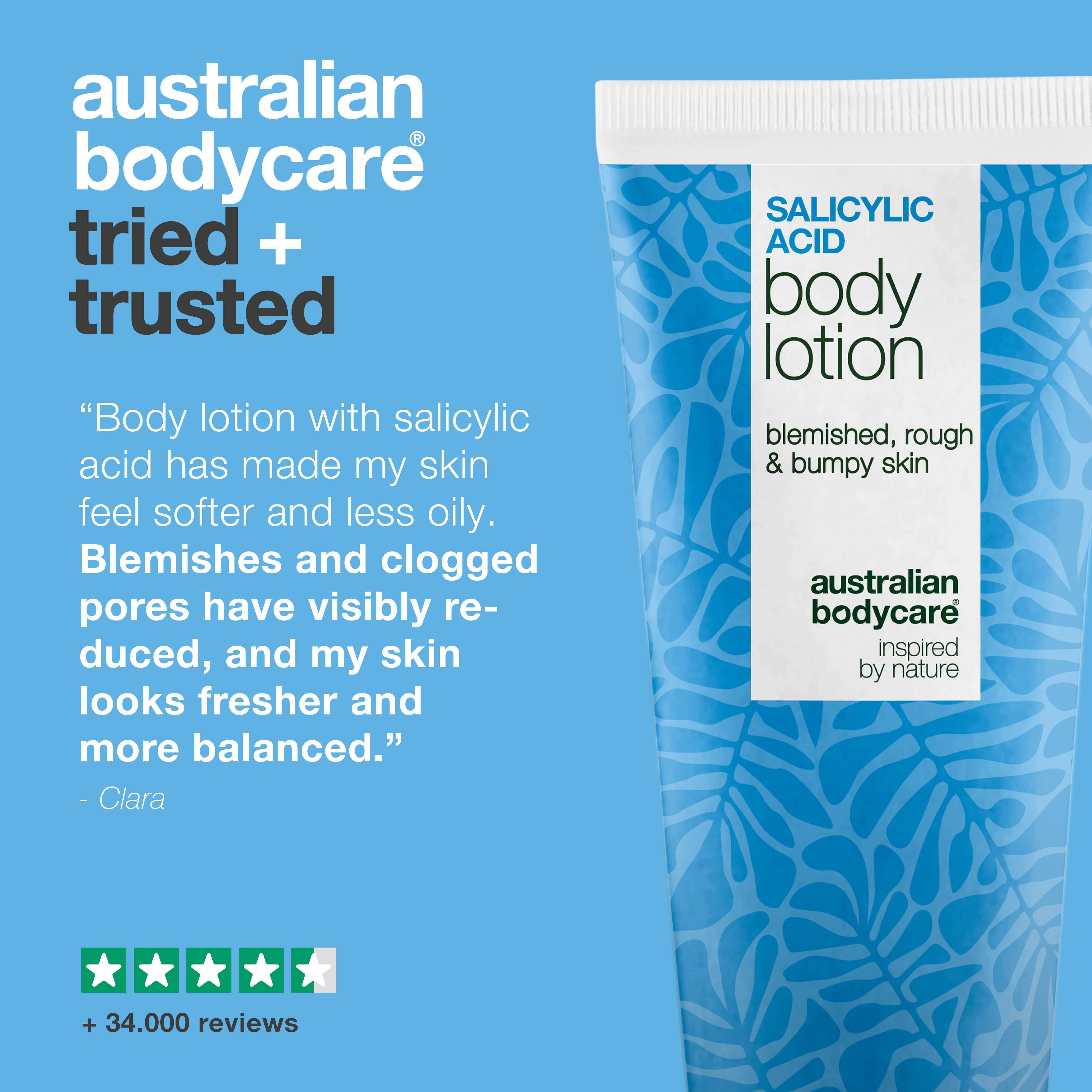 Body lotion with salicylic acid – for blemishes and dry skin — Body lotion with salicylic acid exfoliates, hydrates, and helps reduce blemishes, uneven texture, and dry skin. Perfect for daily use.
