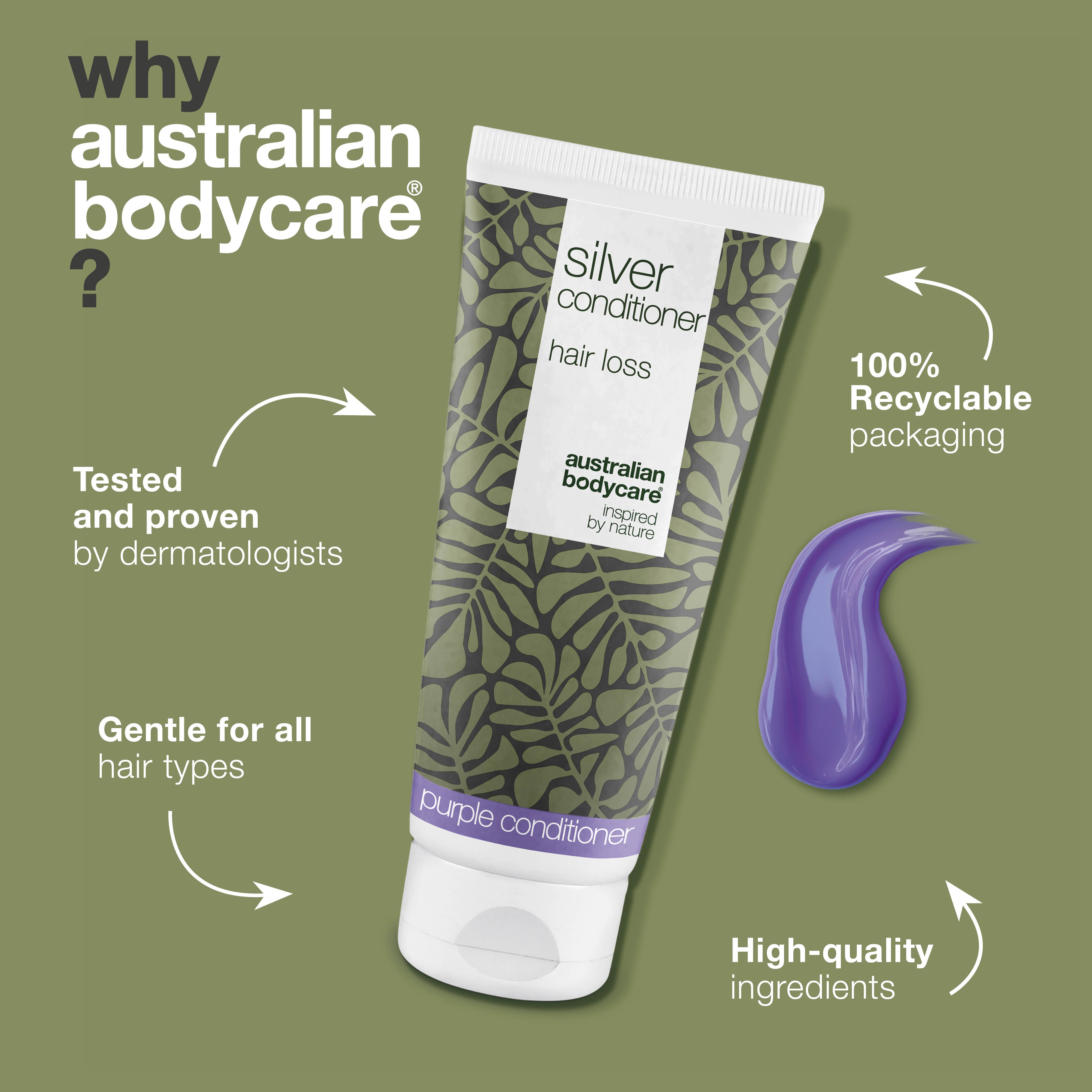 Silver Conditioner for Grey and Blonde Hair – Hair Loss Care — Nourish grey and blonde hair with Silver Conditioner. Reduces hair loss, neutralizes yellow tones, and leaves hair soft and shiny.