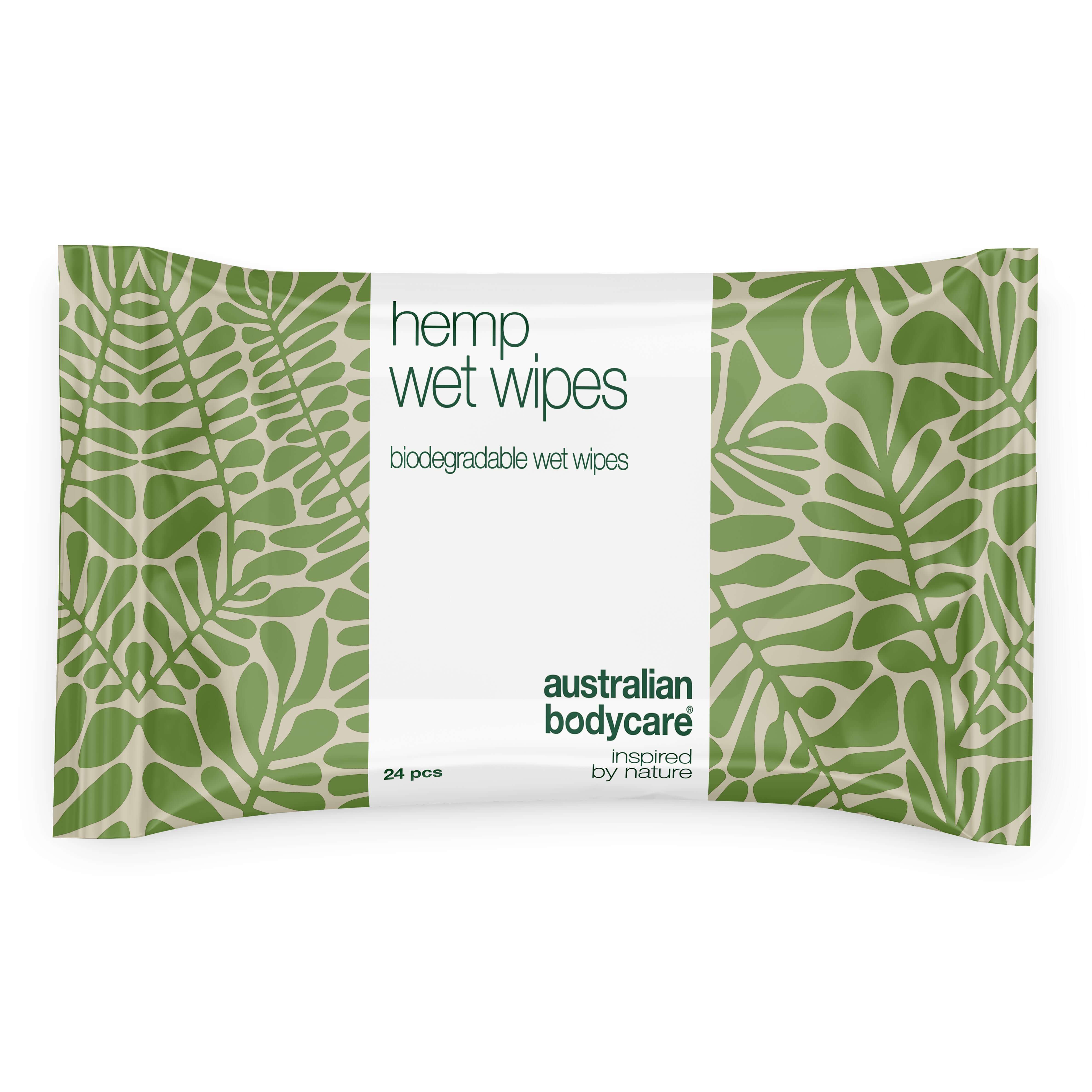 Cleansing wipes for gentle refresh – with hemp and aloe vera — Effective cleansing wipes to refresh and hydrate skin. With hemp seed oil and aloe vera. Perfect for hands, face, and body.