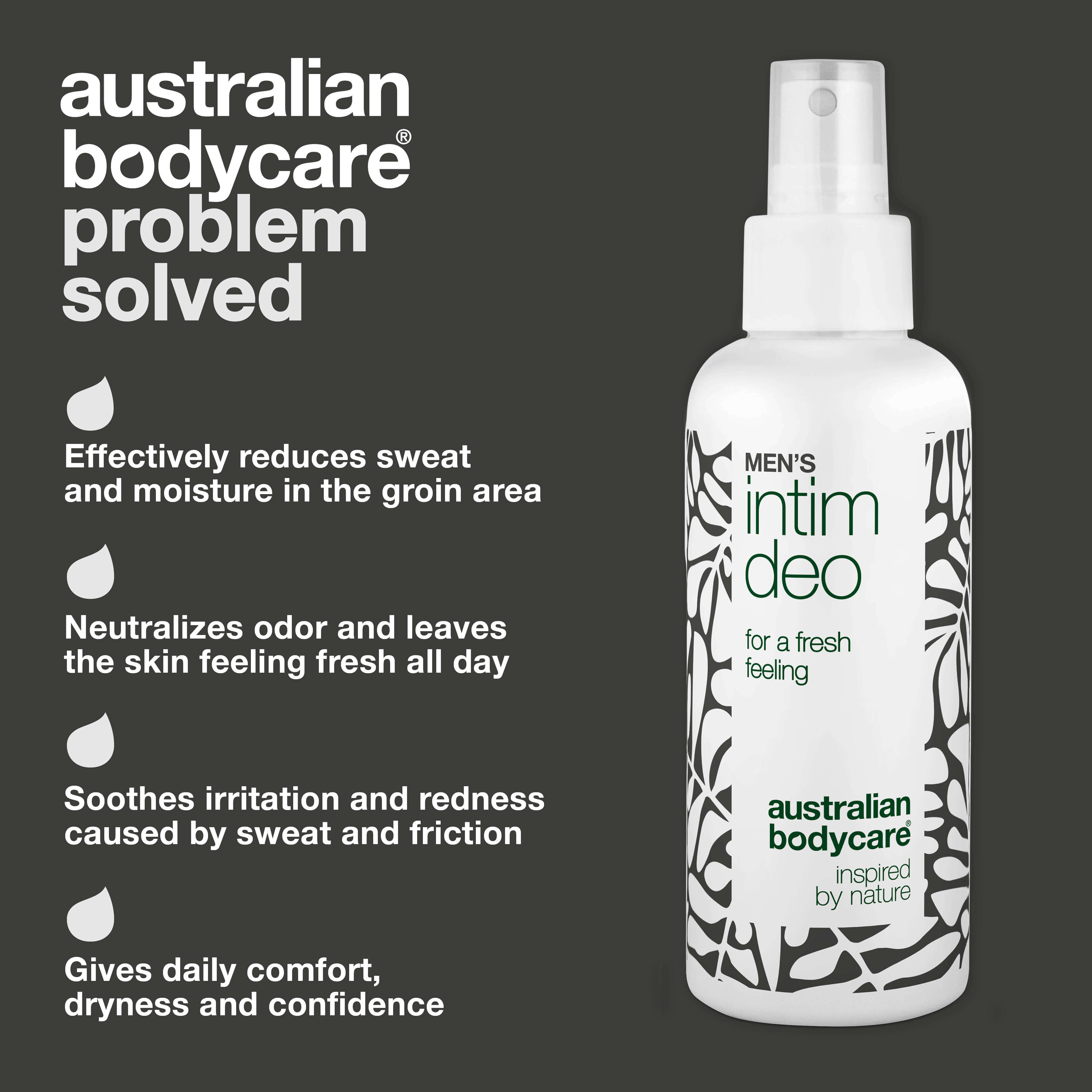 Intimate Deo for Men – Fights Sweat, Odor and Discomfort — Intimate Deo for men helps reduce sweat, odor and irritation. Stay fresh and confident all day.
