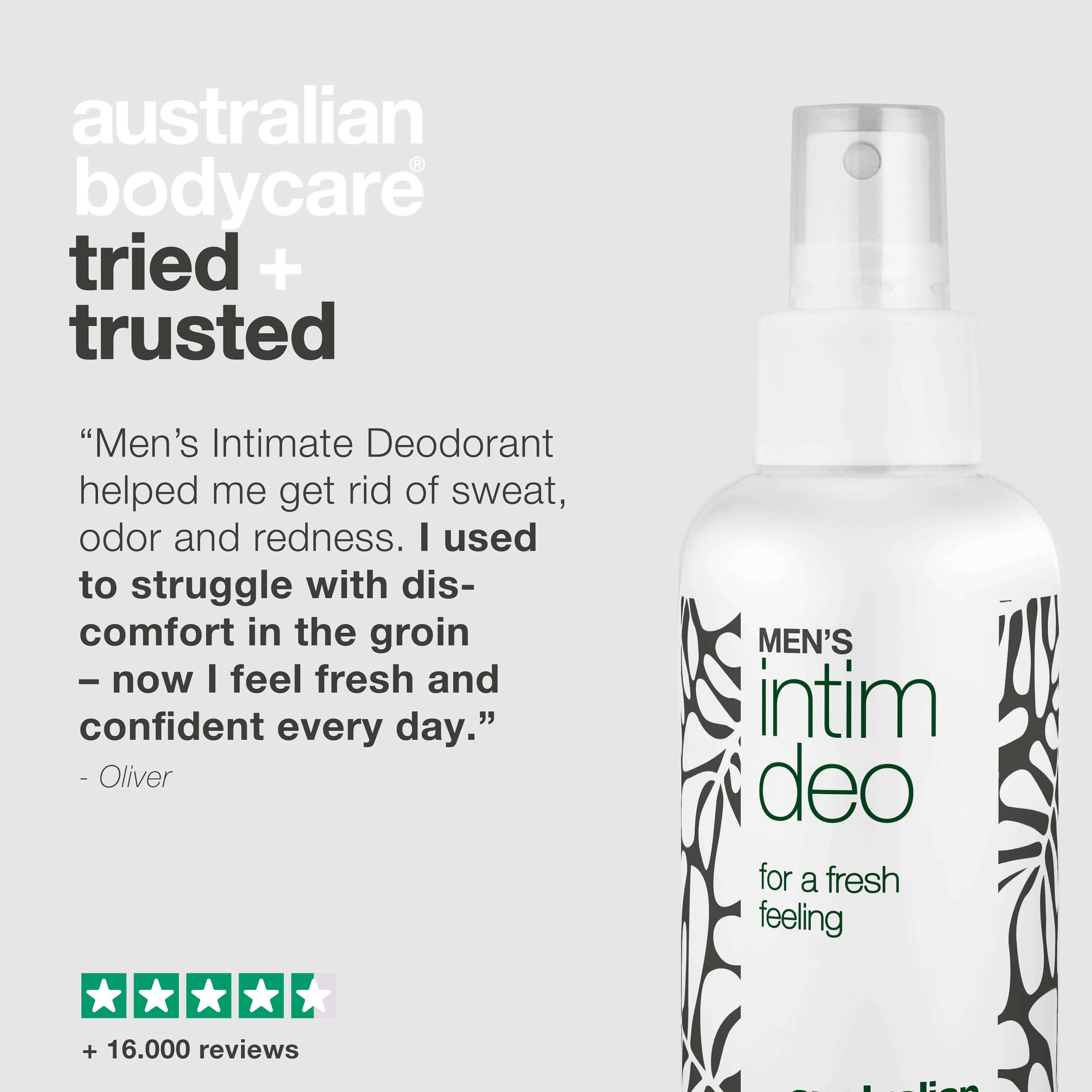 Intimate Deo for Men – Fights Sweat, Odor and Discomfort — Intimate Deo for men helps reduce sweat, odor and irritation. Stay fresh and confident all day.