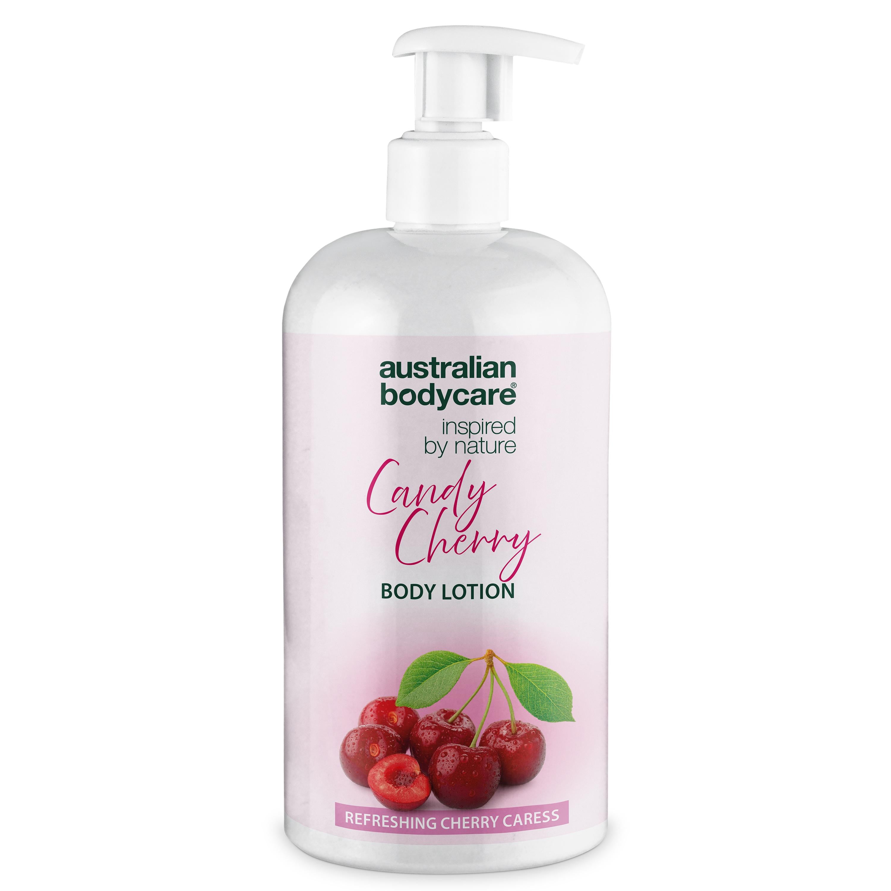 Candy Cherry Body Lotion – Moisturising care for dry skin — Nourishing body lotion for dry skin. Leaves skin soft, smooth, and hydrated with a light cherry scent.