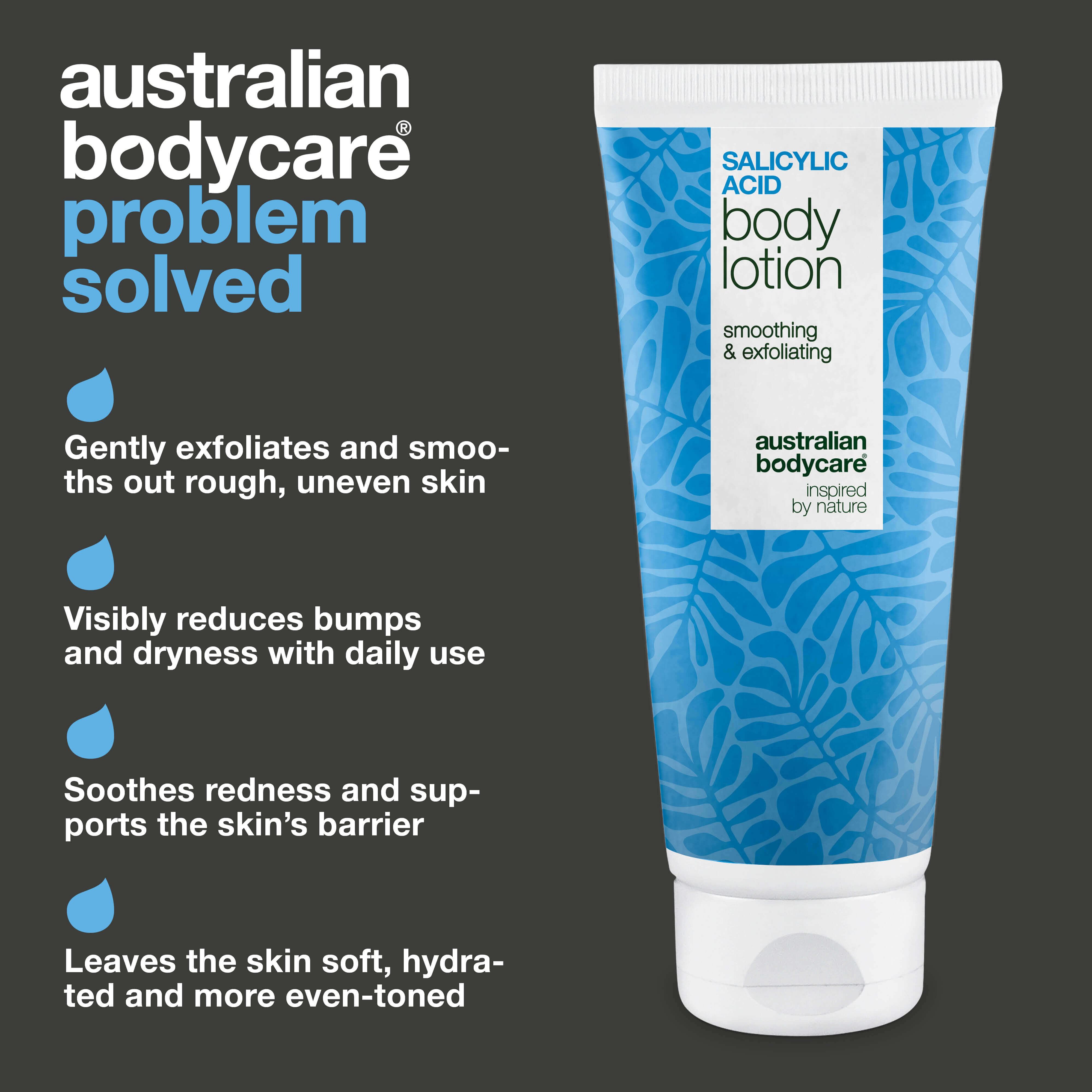 Keratosis Pilaris Body Lotion smooths rough, dry skin and bumps. Ideal for chicken skin. Contains salicylic acid, niacinamide and zinc PCA.
