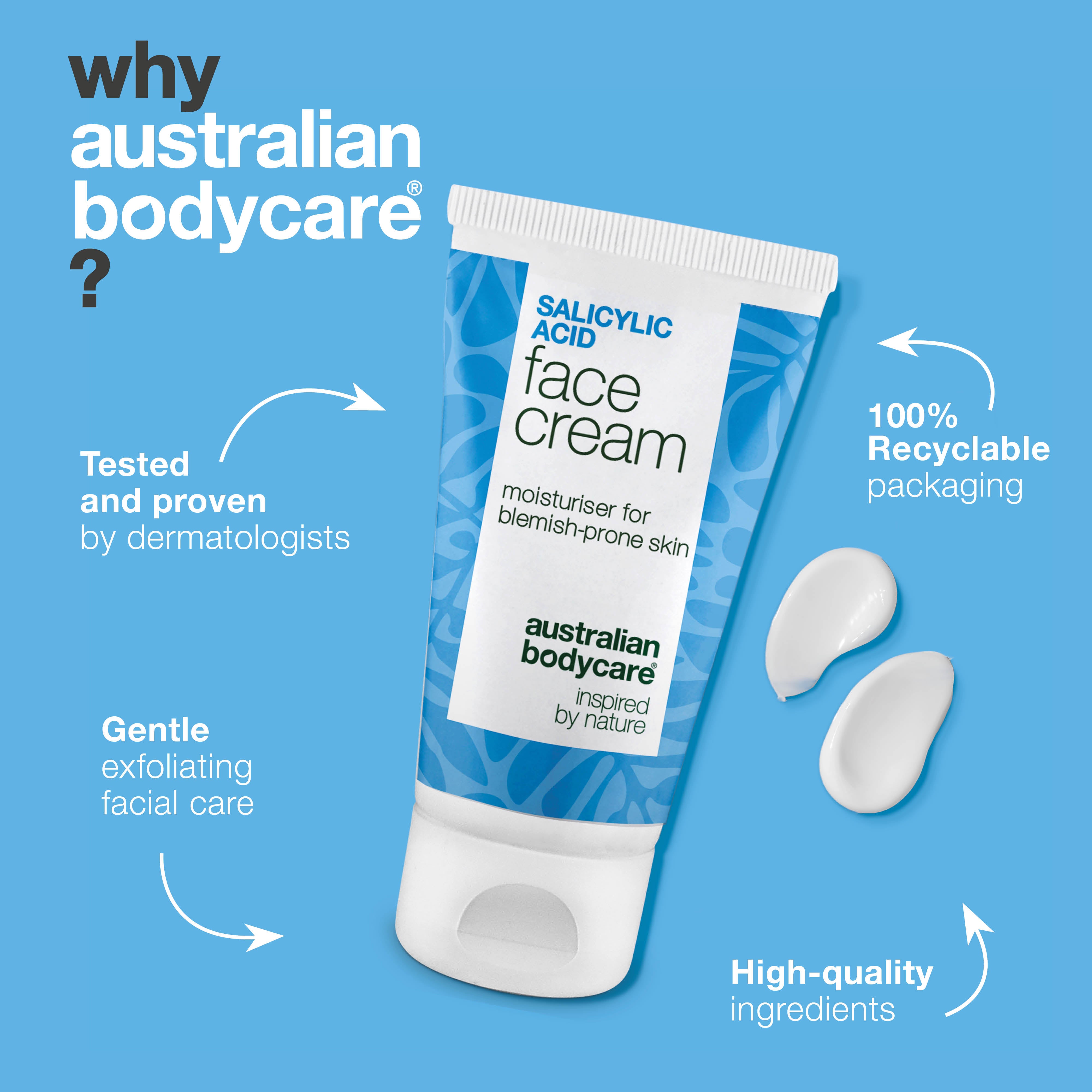 Salicylic Acid Face Cream for acne and blackheads – unclogs pores, reduces oil and helps keep skin clear