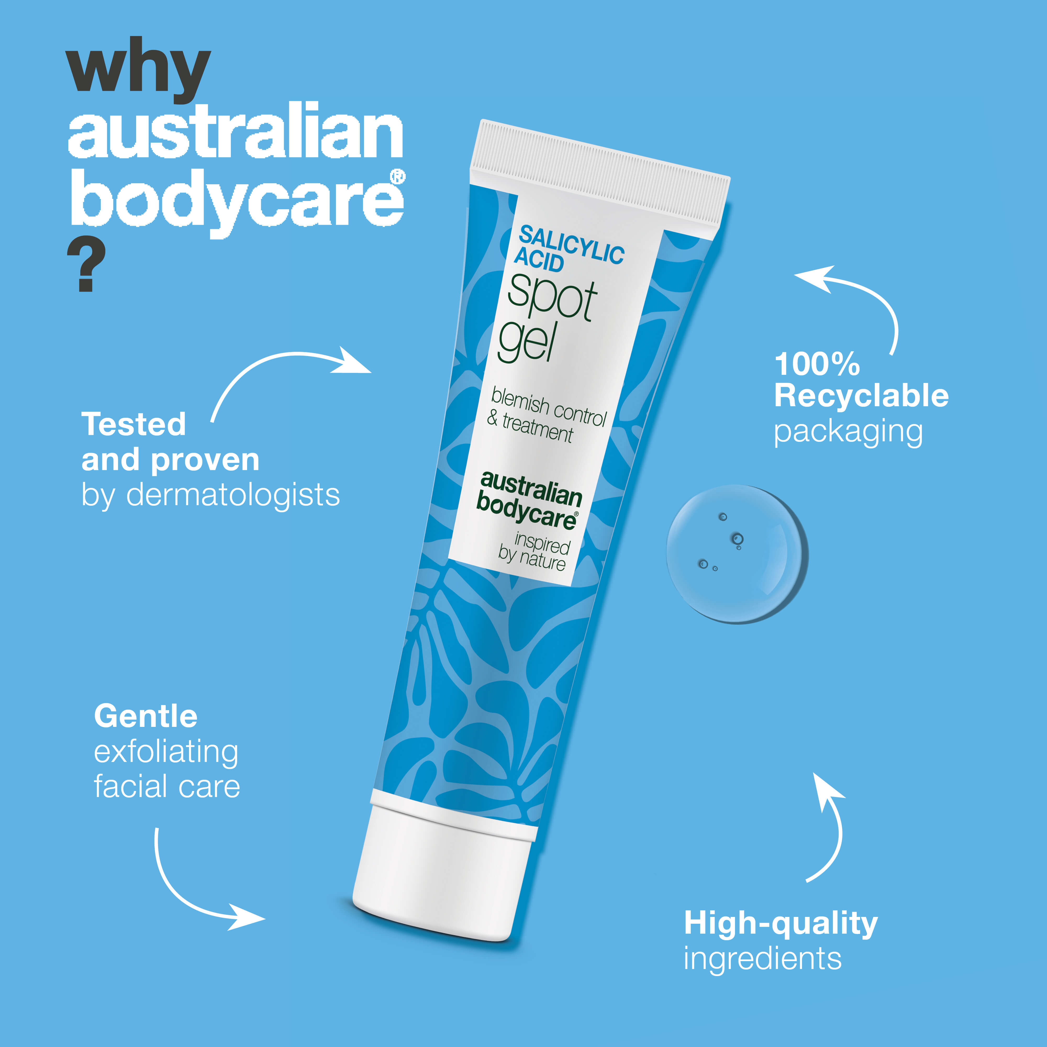 Salicylic Acid Spot Gel for blemishes and clogged pores — Salicylic Acid Spot Gel clears uneven, oily skin. Removes dead cells and excess oil with effective Salicylic Acid care.