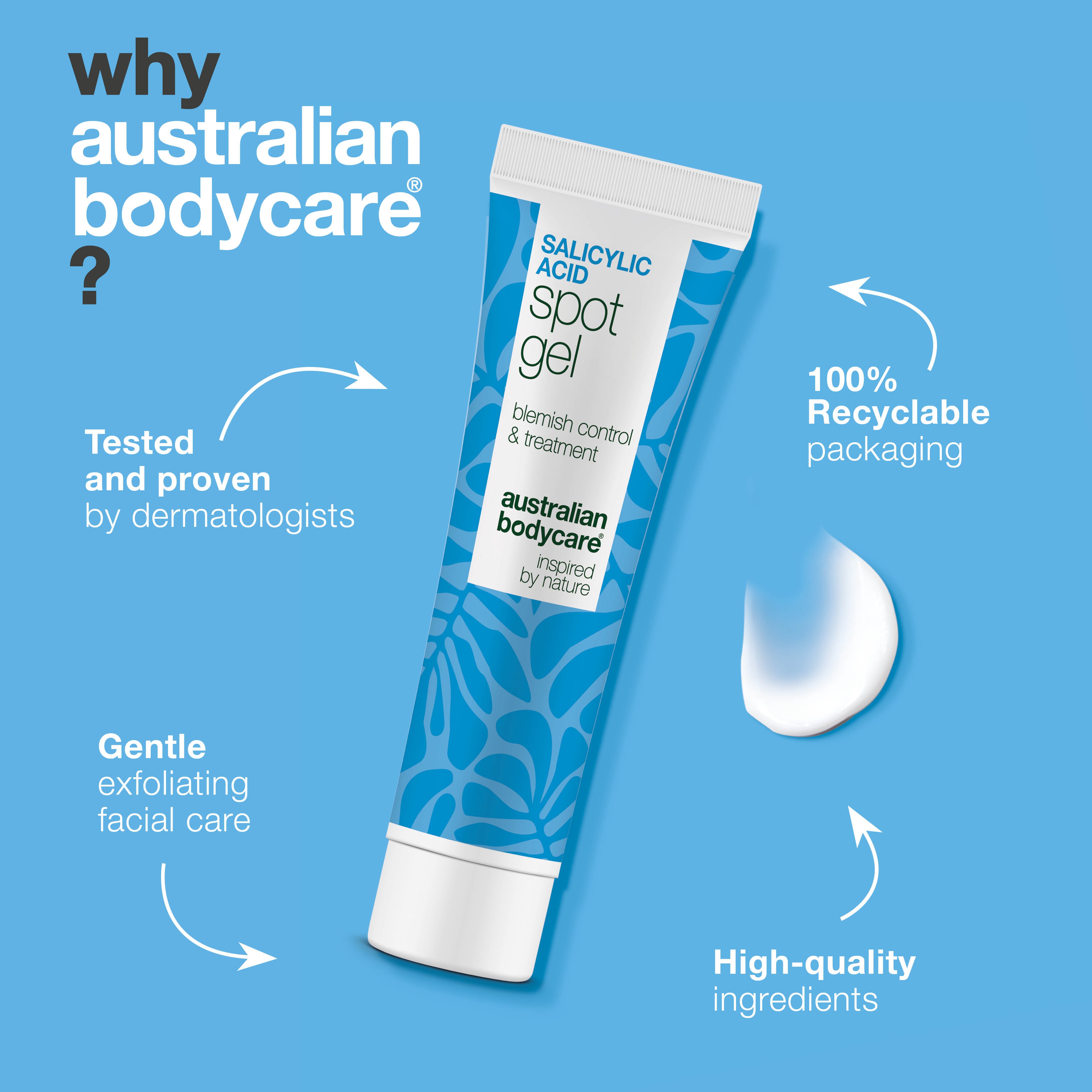 Salicylic Acid Spot Gel for breakouts, blackheads and redness – unclogs pores and calms the skin