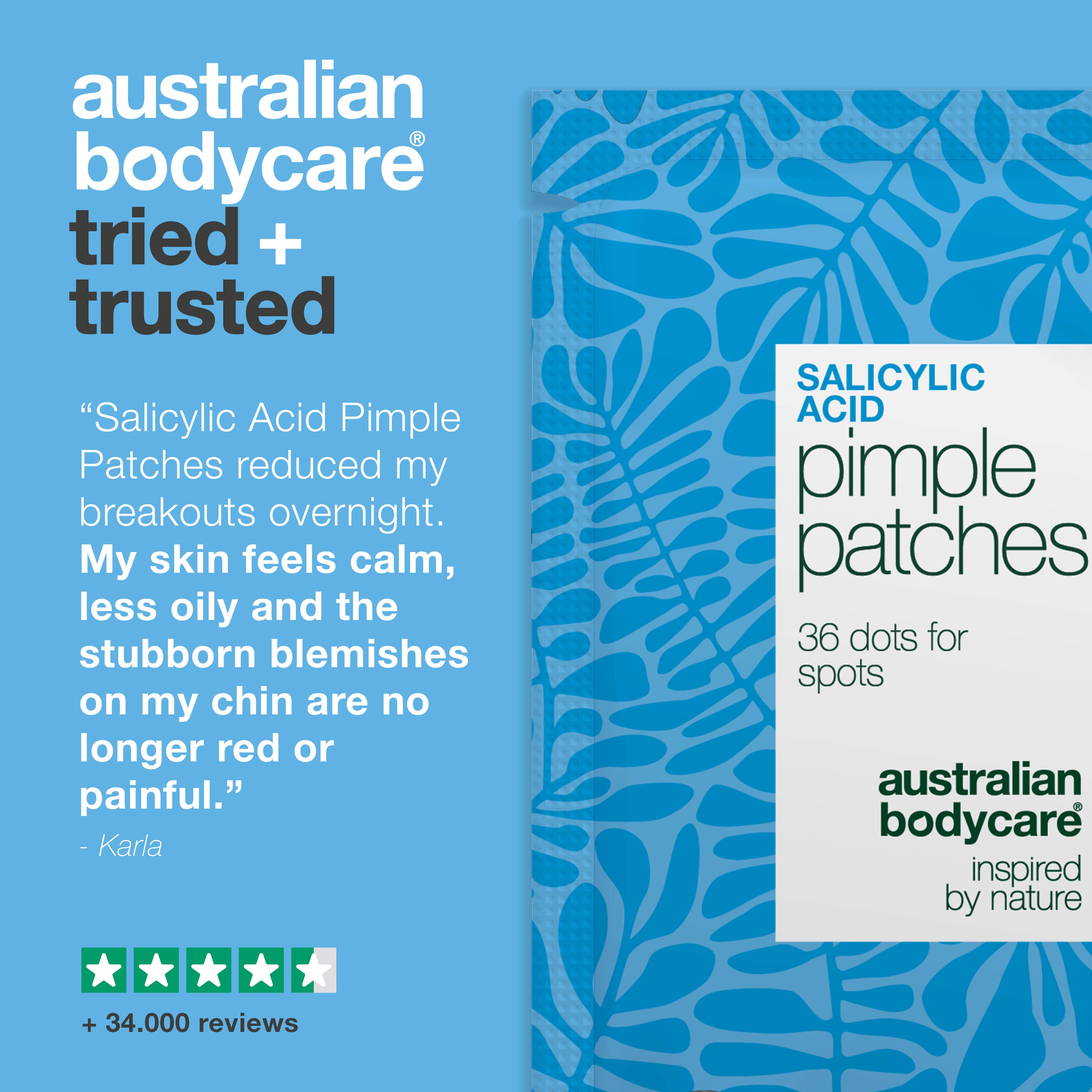 Salicylic Acid Pimple Patches help reduce blemishes, redness and skin irritation. Contains salicylic acid, Camellia Sinensis and hyaluronic acid.