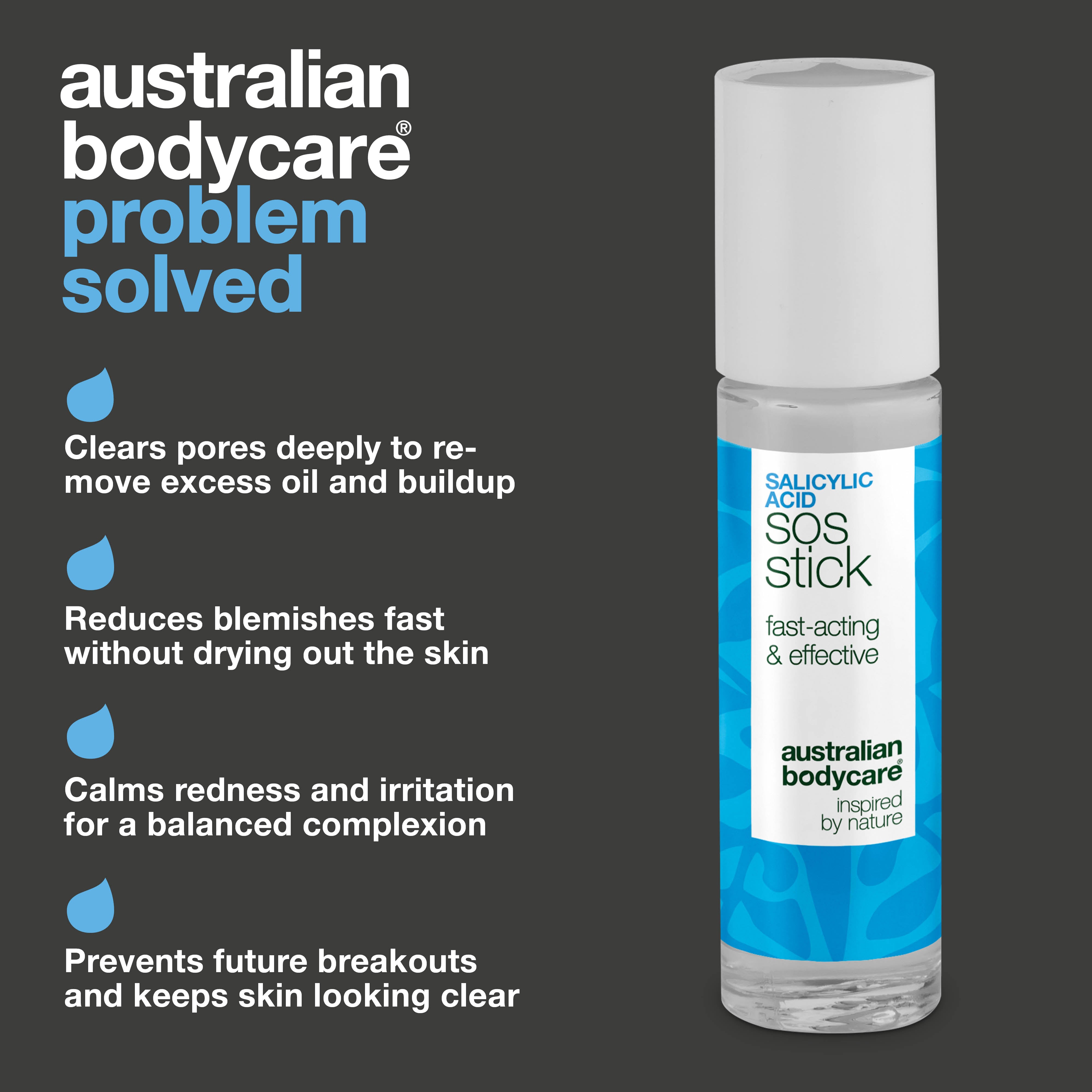 Salicylic Acid SOS Stick for breakouts and redness – unclogs pores and calms the skin fast