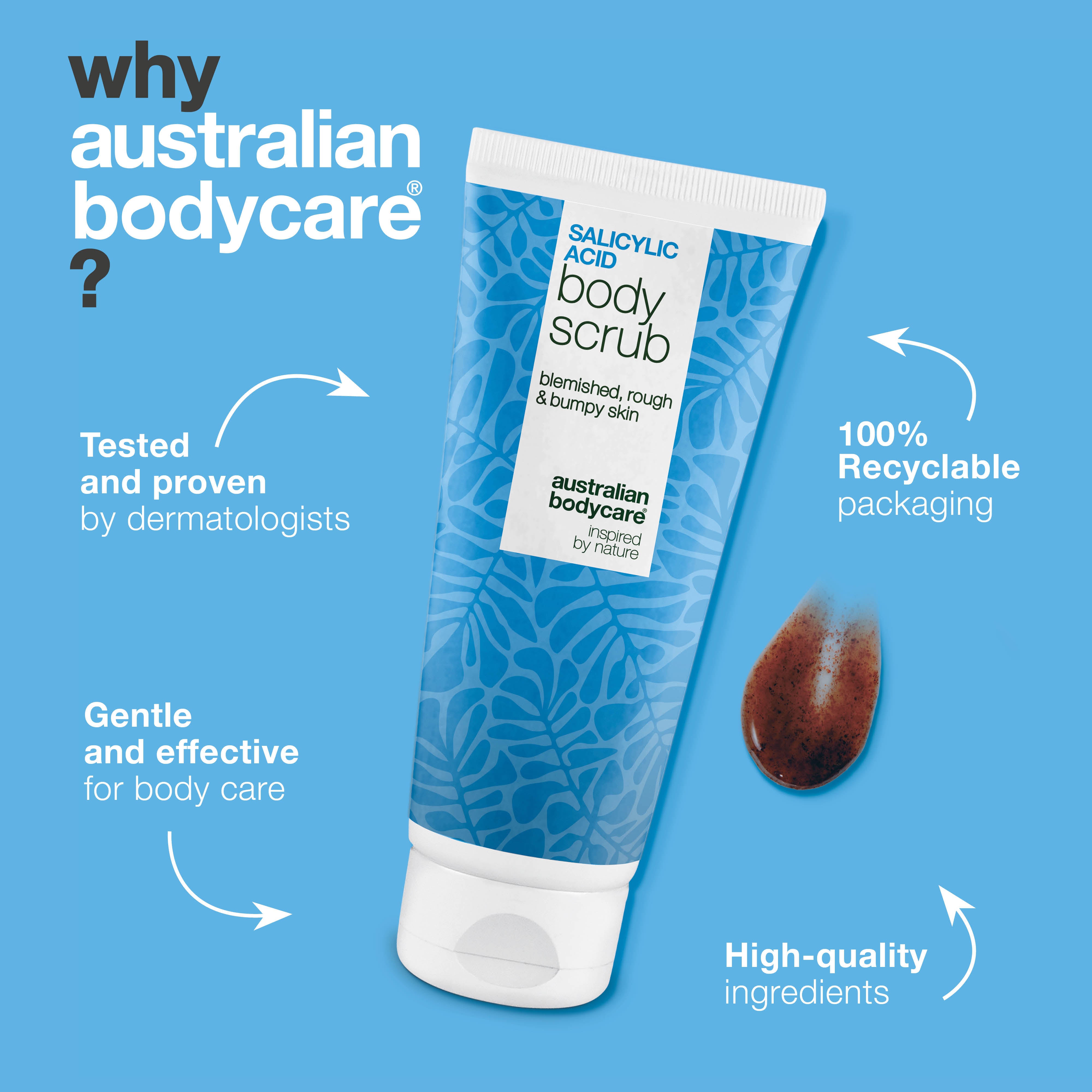 Shave Scrub prepares skin for a close, smooth shave and reduces irritation. Key ingredients: Salicylic Acid, Glycolic Acid, Glycerin, and Allantoin.