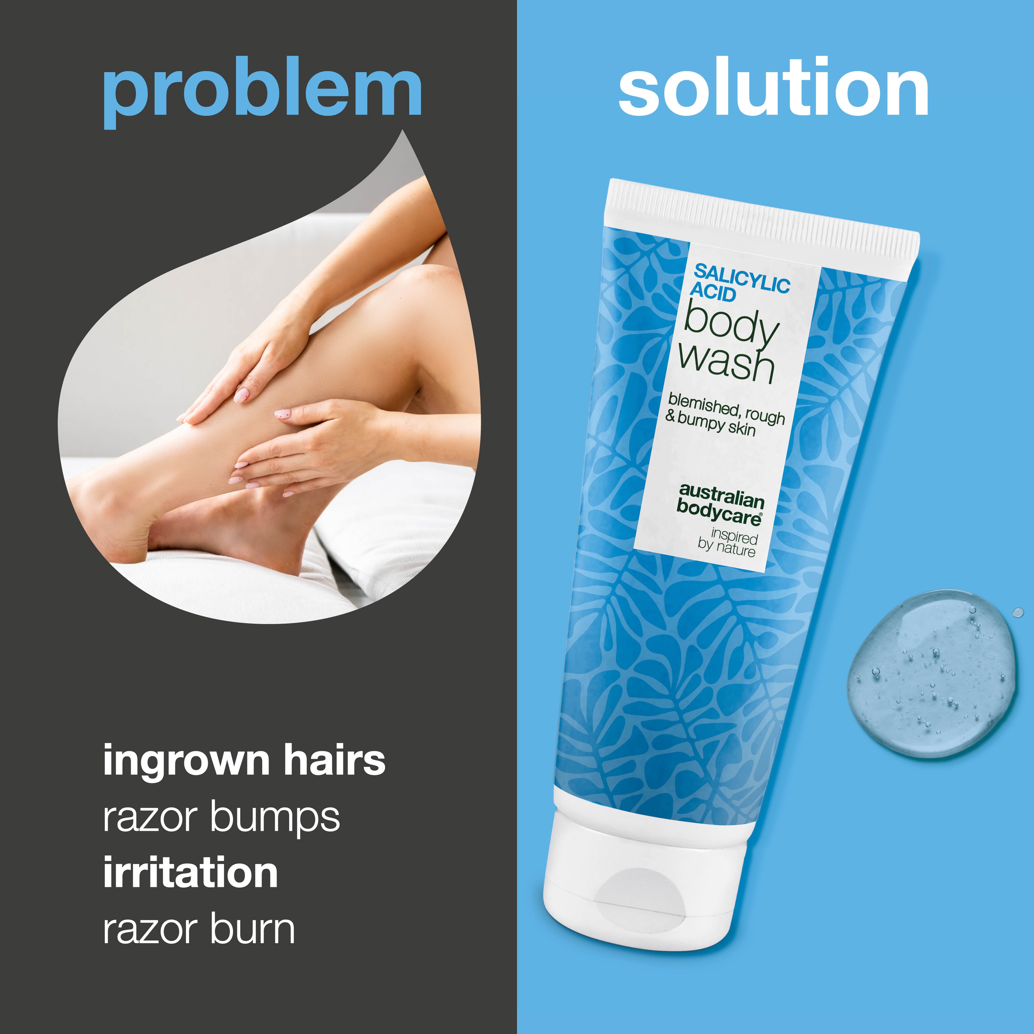 Salicylic Acid Shave Wash prevents razor bumps and ingrown hairs – soothes skin after shaving