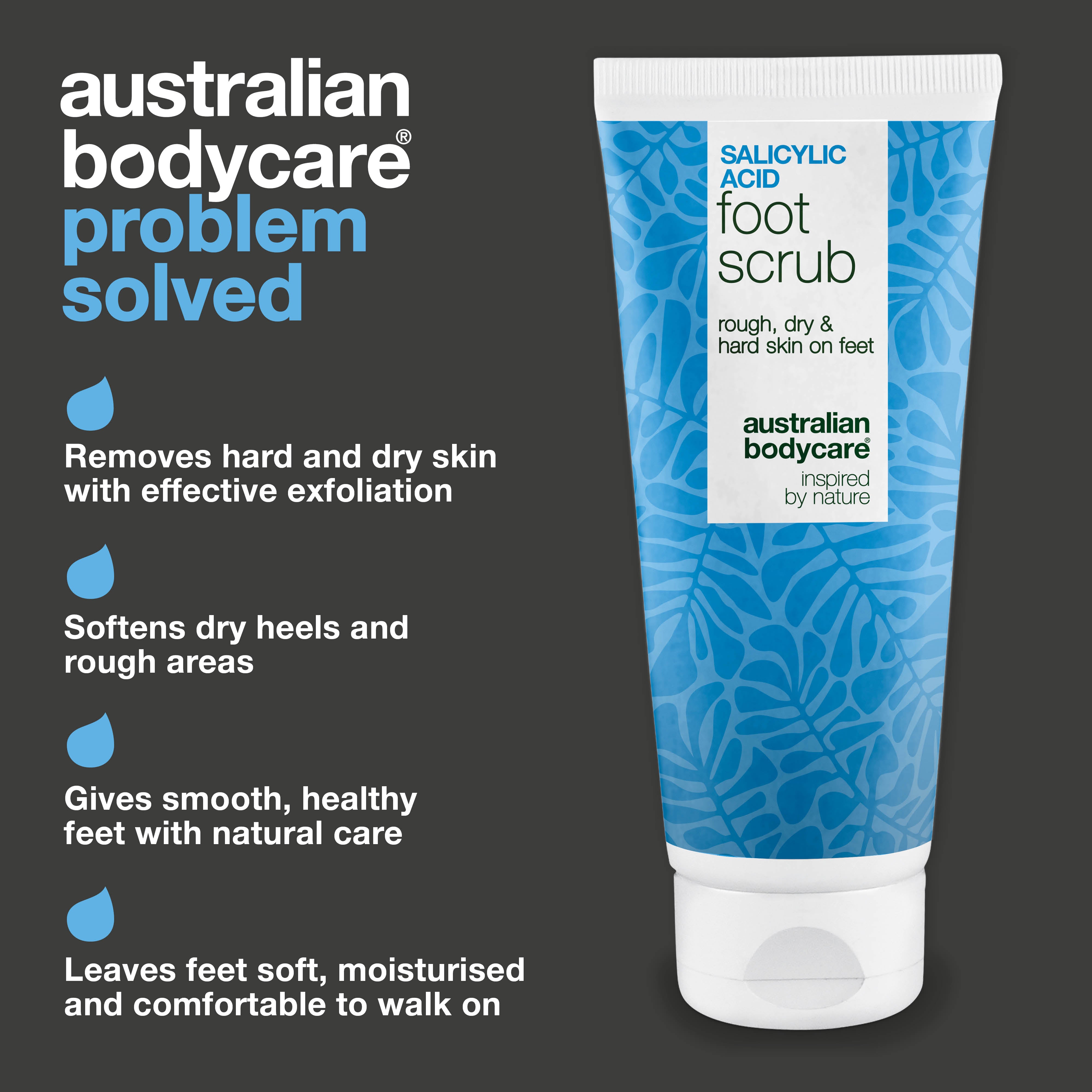 Exfoliating foot scrub with salicylic acid for dry and rough skin