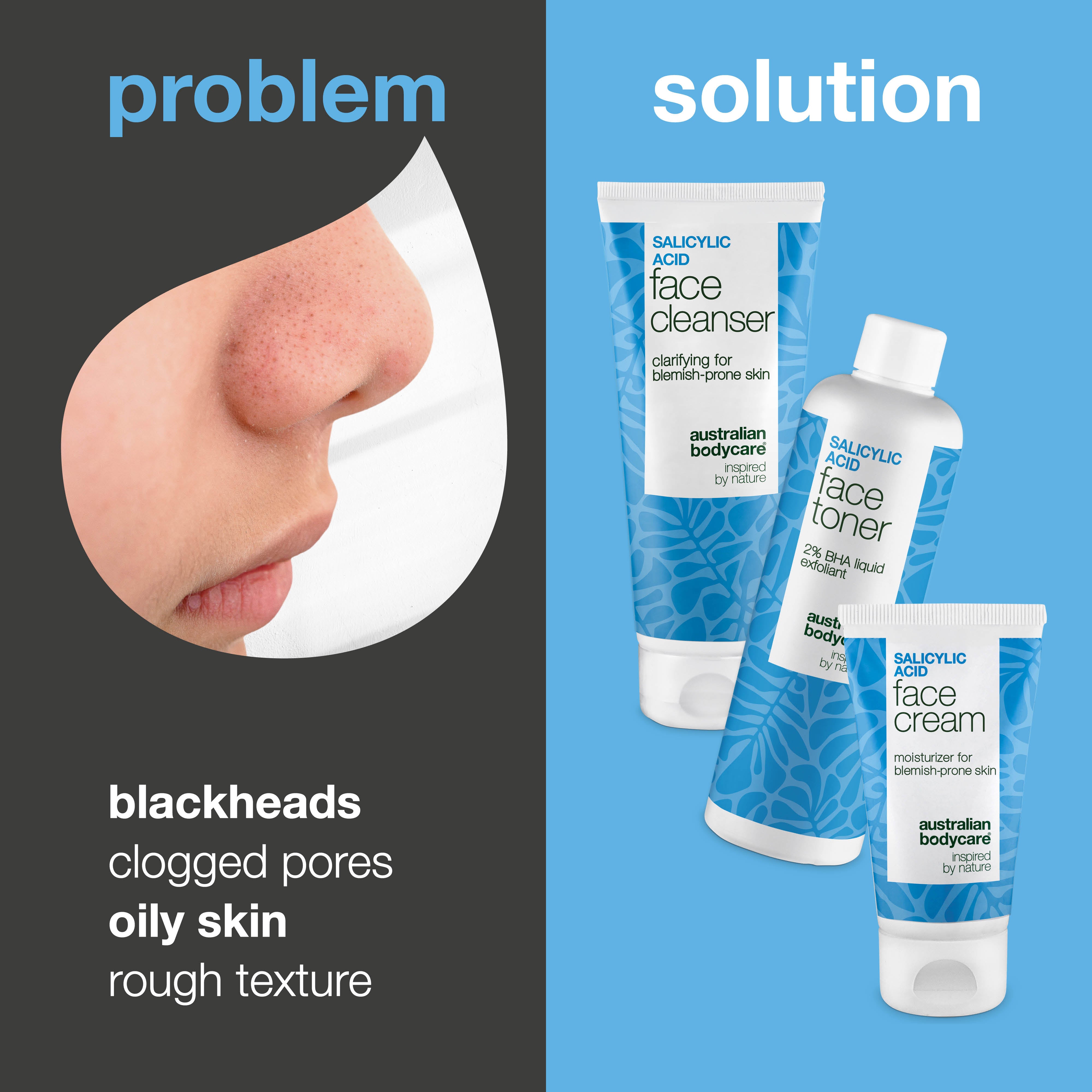 Kit for blackheads and clogged pores with salicylic acid – deep-cleansing routine for smooth, clear skin