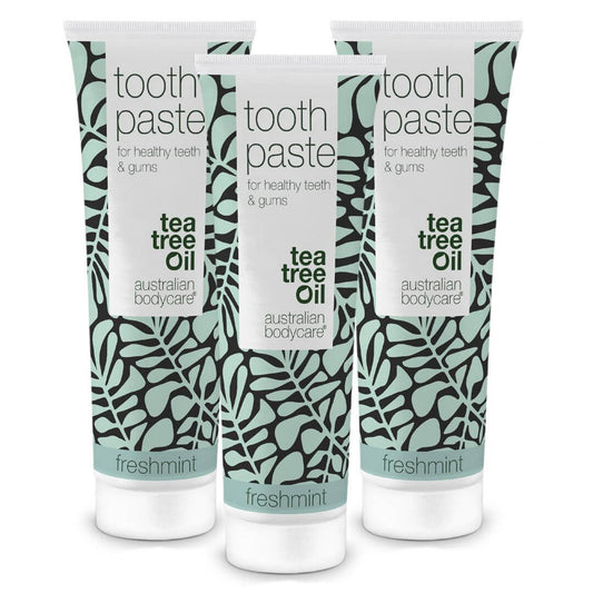 3 x Tea Tree Oil Tooth paste with Fresh Mint - For daily care of oral thrush, periodontitis and gingivitus