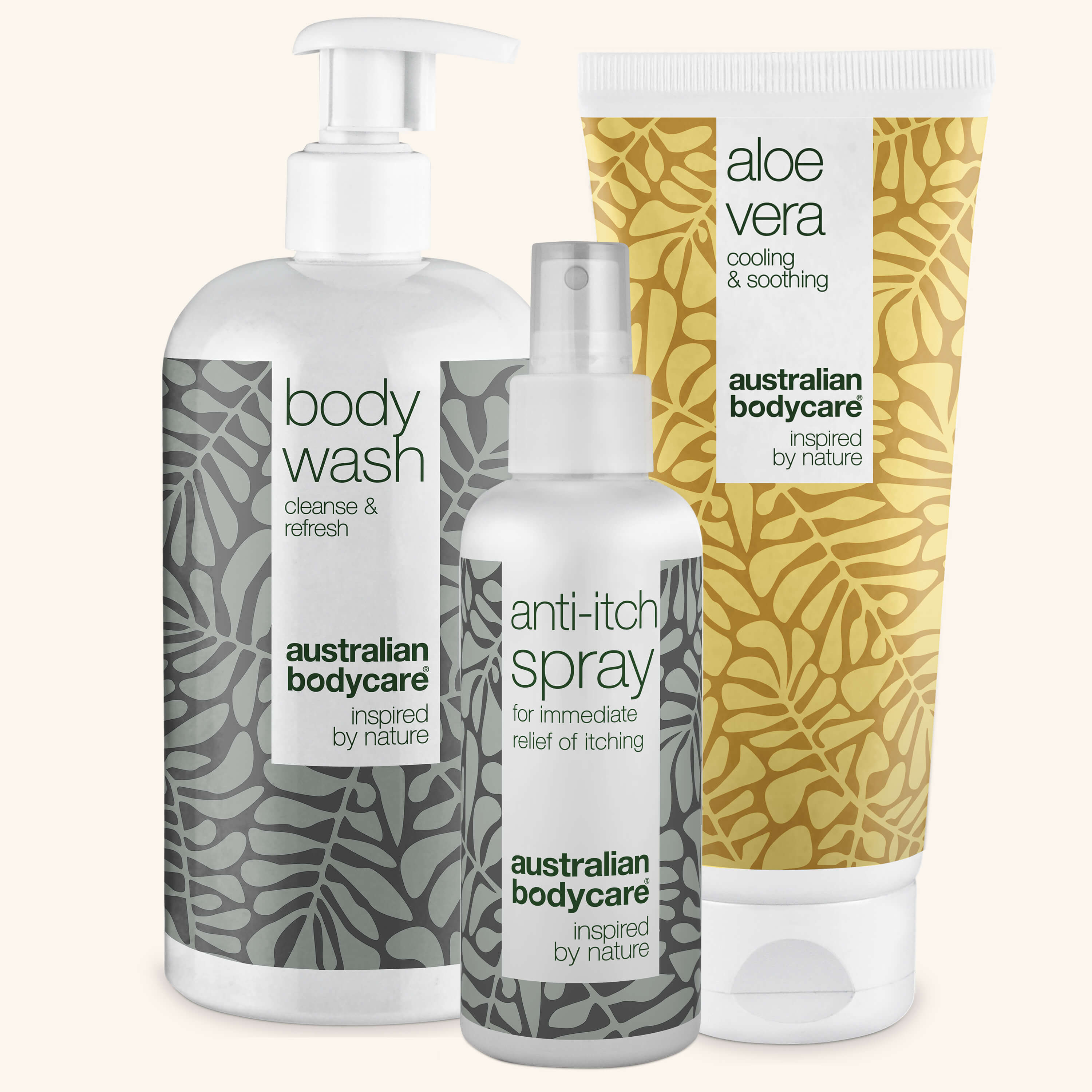 After-sun kit to care for sunburn, burning skin and sun rash