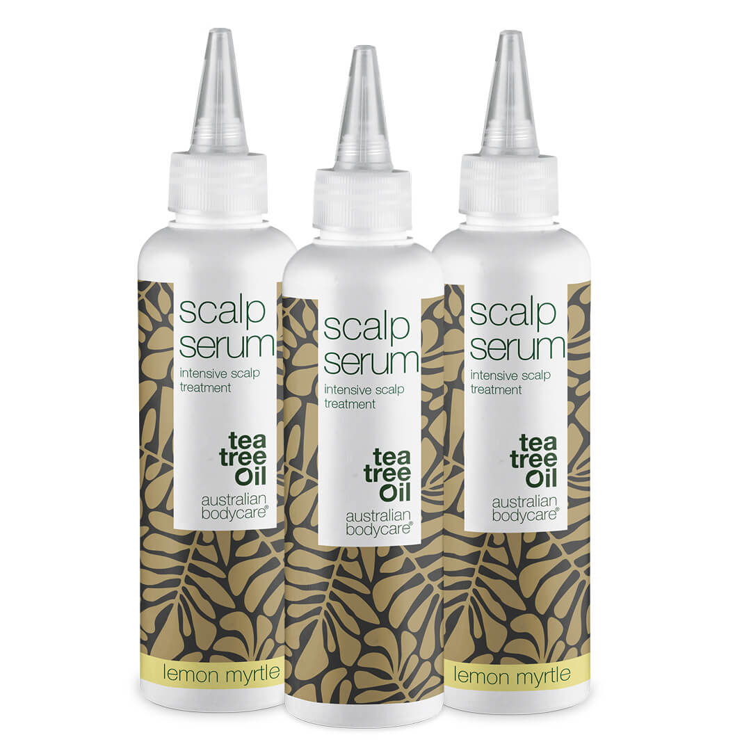 3 for 2 Serum scalp treatment 150 ml - package deal - Package deal with 3 scalp treatments (150 ml): Tea Tree Oil & Lemon Myrtlet